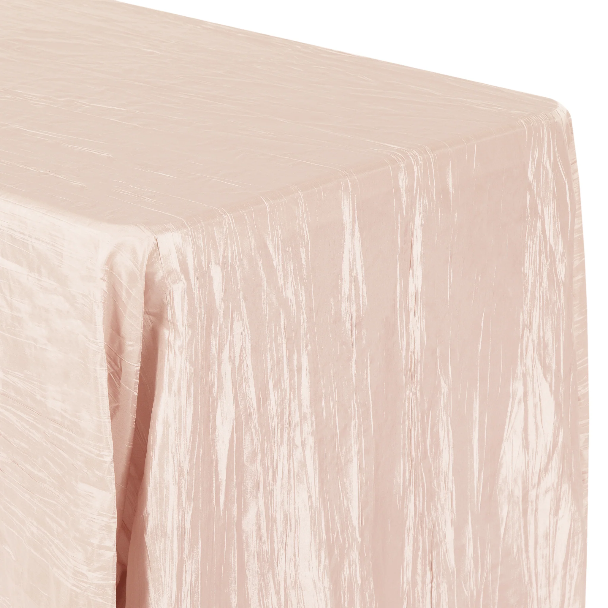 Accordion Crinkle Taffeta 90"x132" Rectangular Tablecloth - Blush/Rose Gold - Image 4