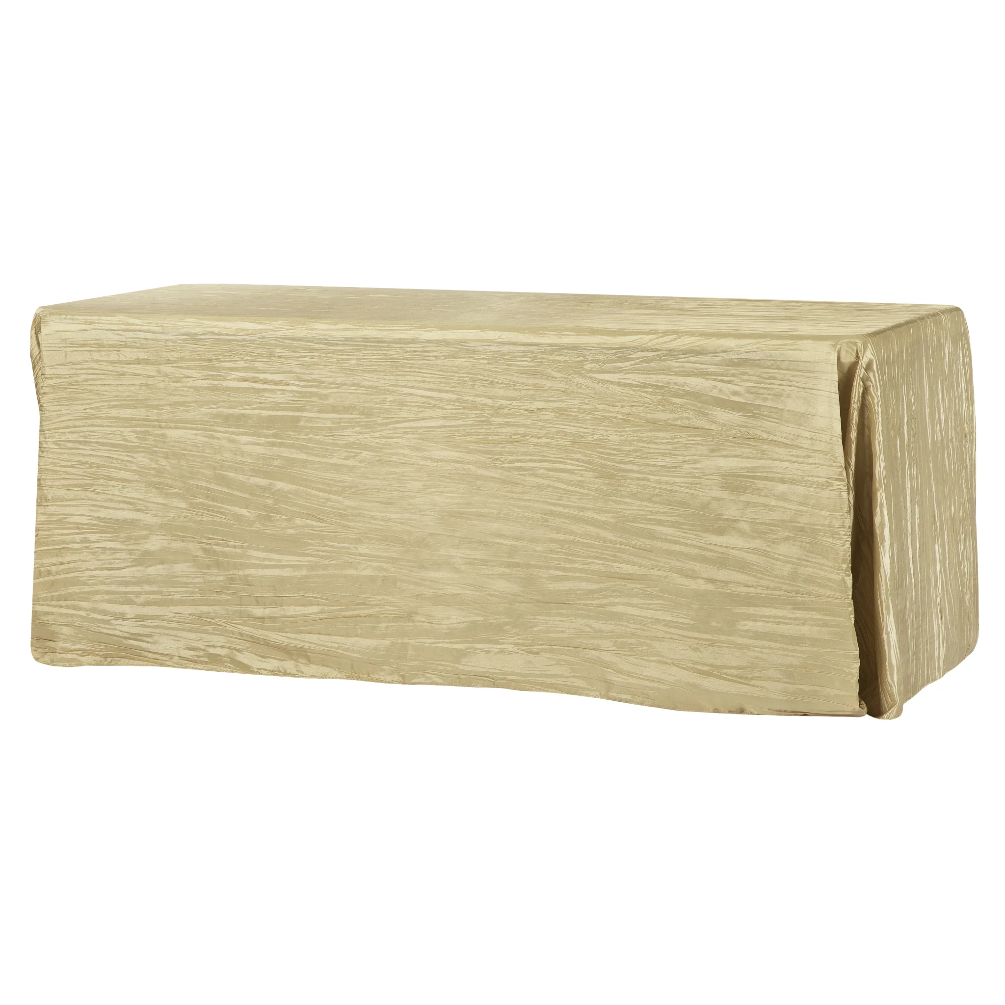 Accordion Crinkle Taffeta 90"x132" Rectangular Tablecloth - Champagne