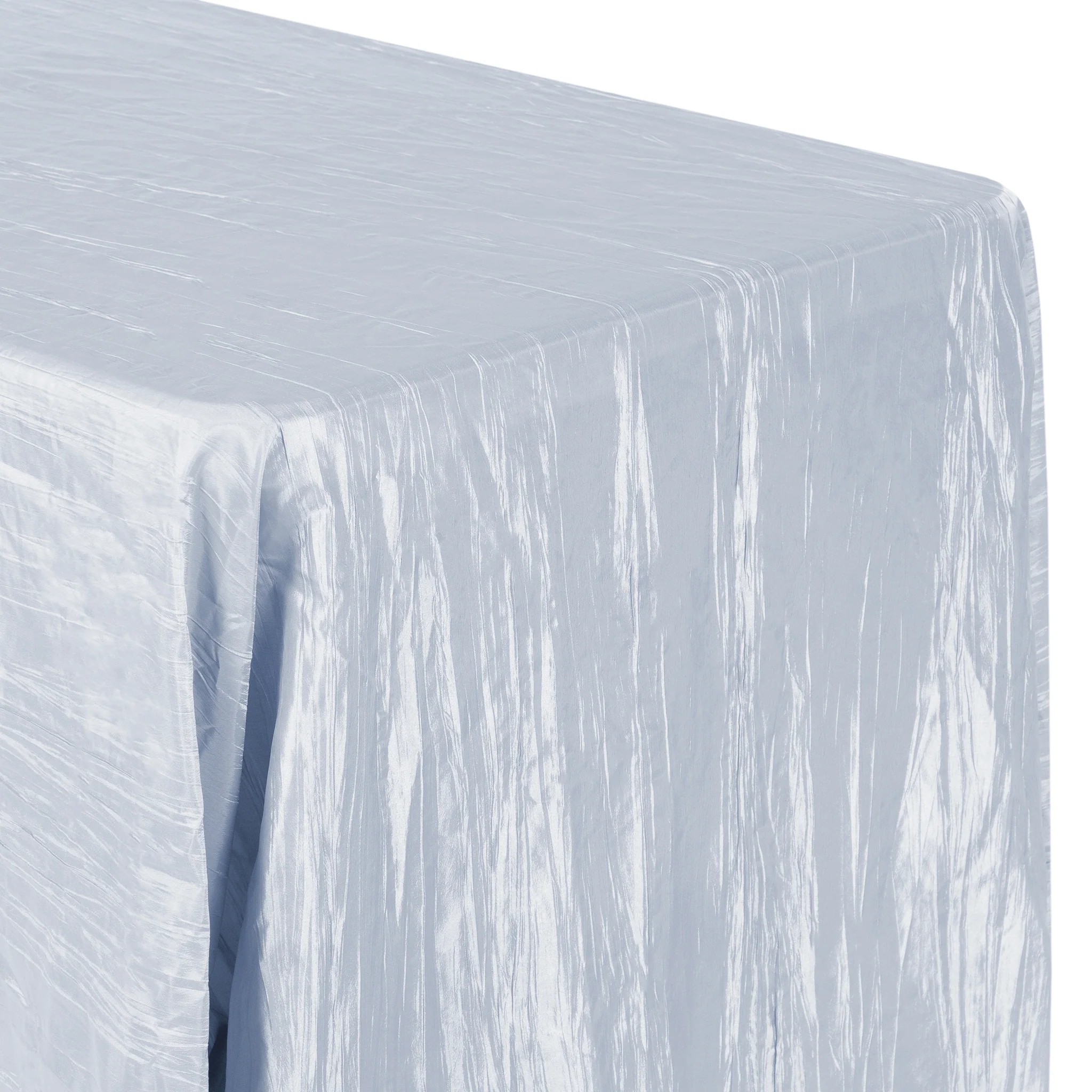 Accordion Crinkle Taffeta 90"x132" Rectangular Tablecloth - Dusty Blue - Image 2