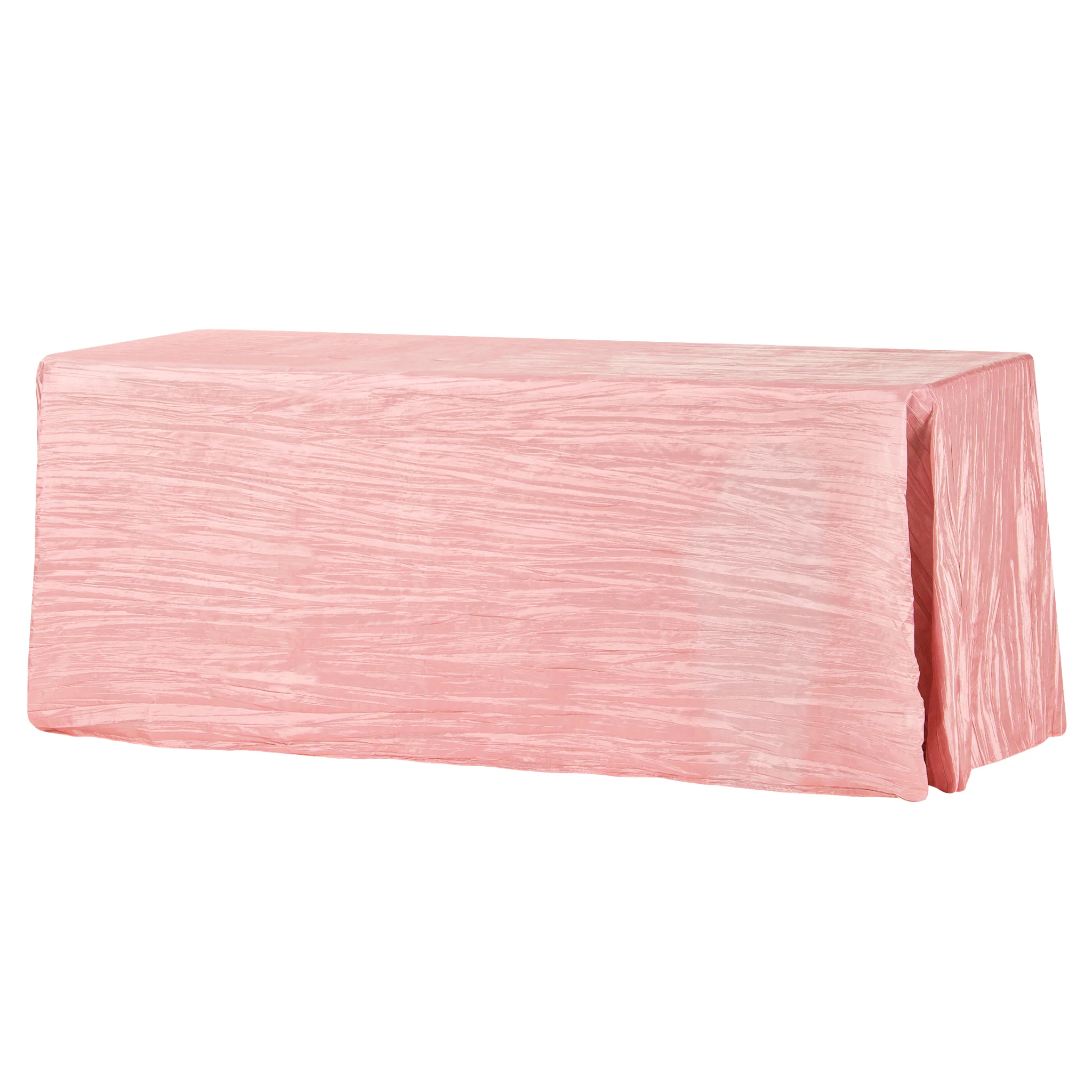 Accordion Crinkle Taffeta 90"x132" Rectangular Tablecloth - Dusty Rose/Mauve