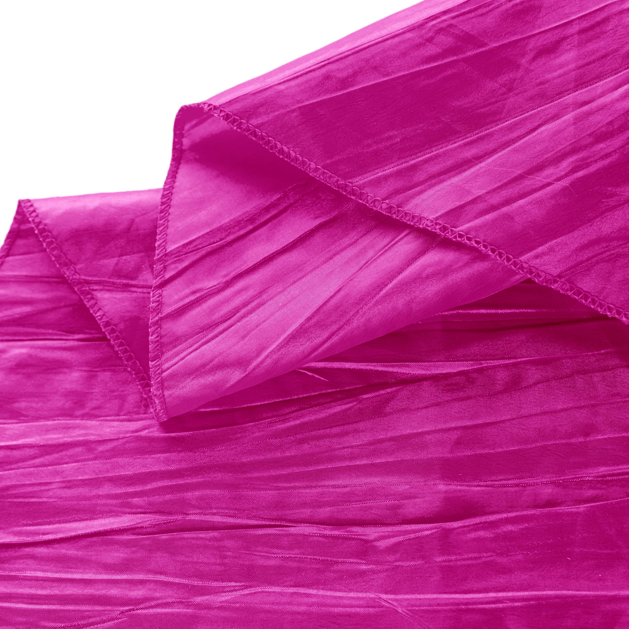 Accordion Crinkle Taffeta 120" Round Tablecloth - Fuchsia - Image 6