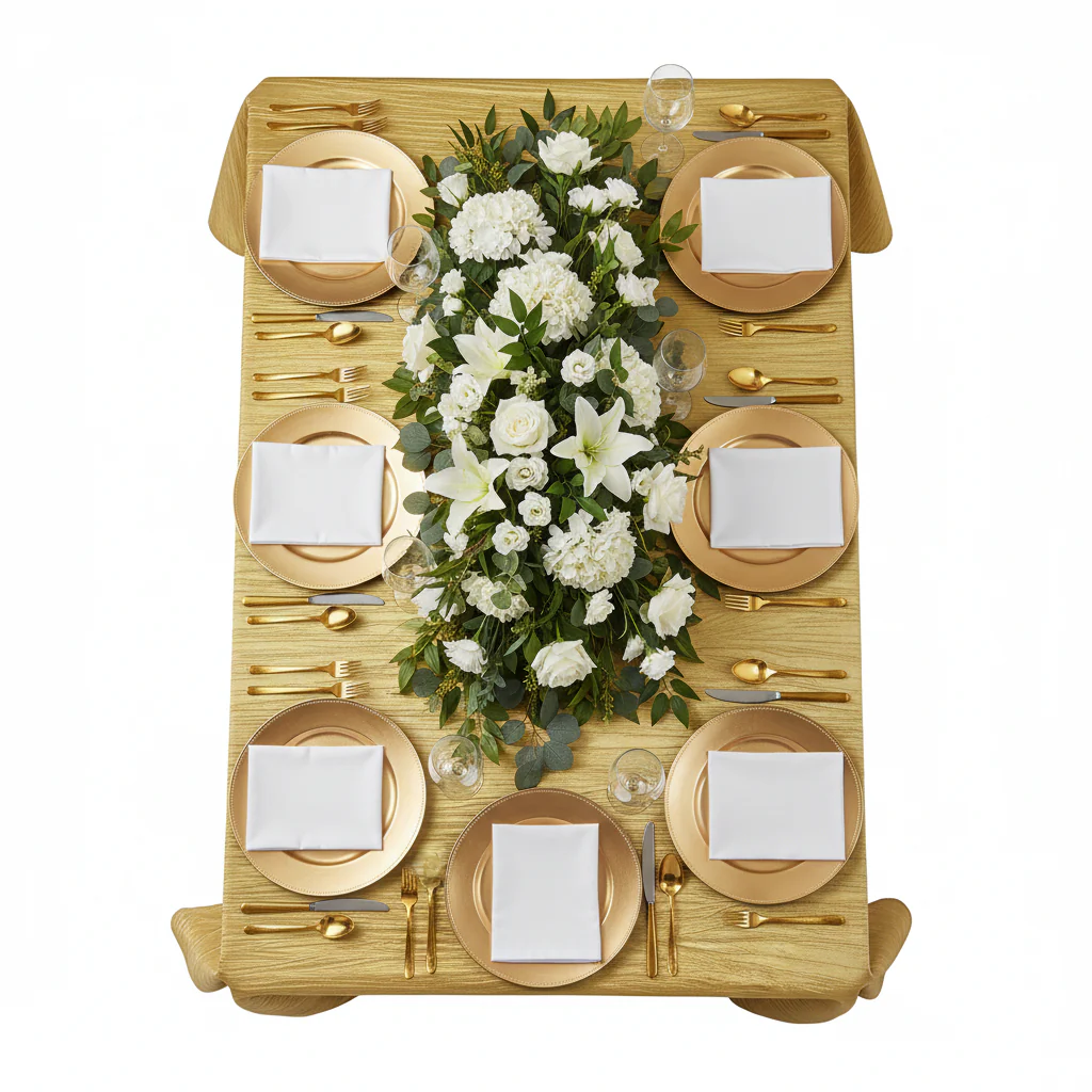 Accordion Crinkle Taffeta 90"x132" Rectangular Tablecloth - Gold - Image 3