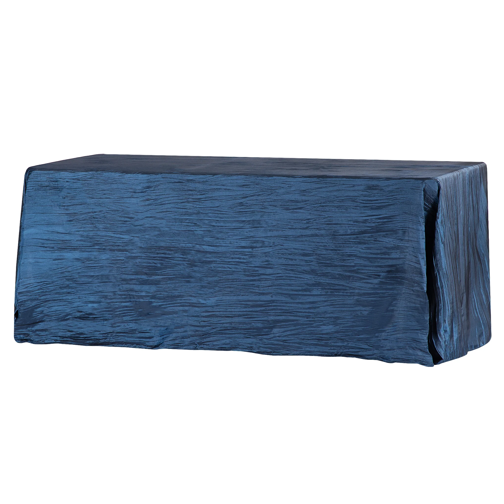 Accordion Crinkle Taffeta 90"x132" Rectangular Tablecloth - Navy Blue
