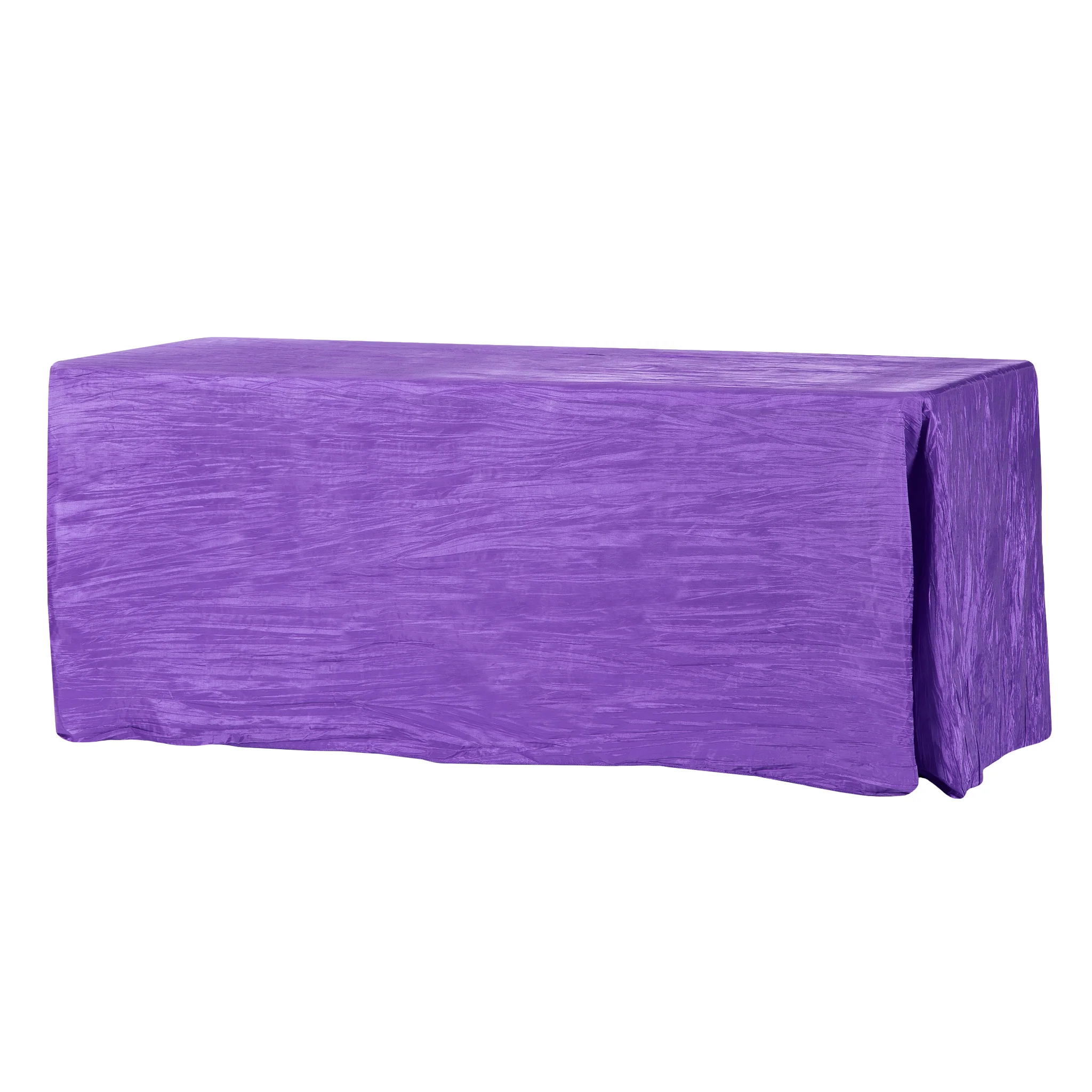 Accordion Crinkle Taffeta 90"x132" Rectangular Tablecloth - Purple