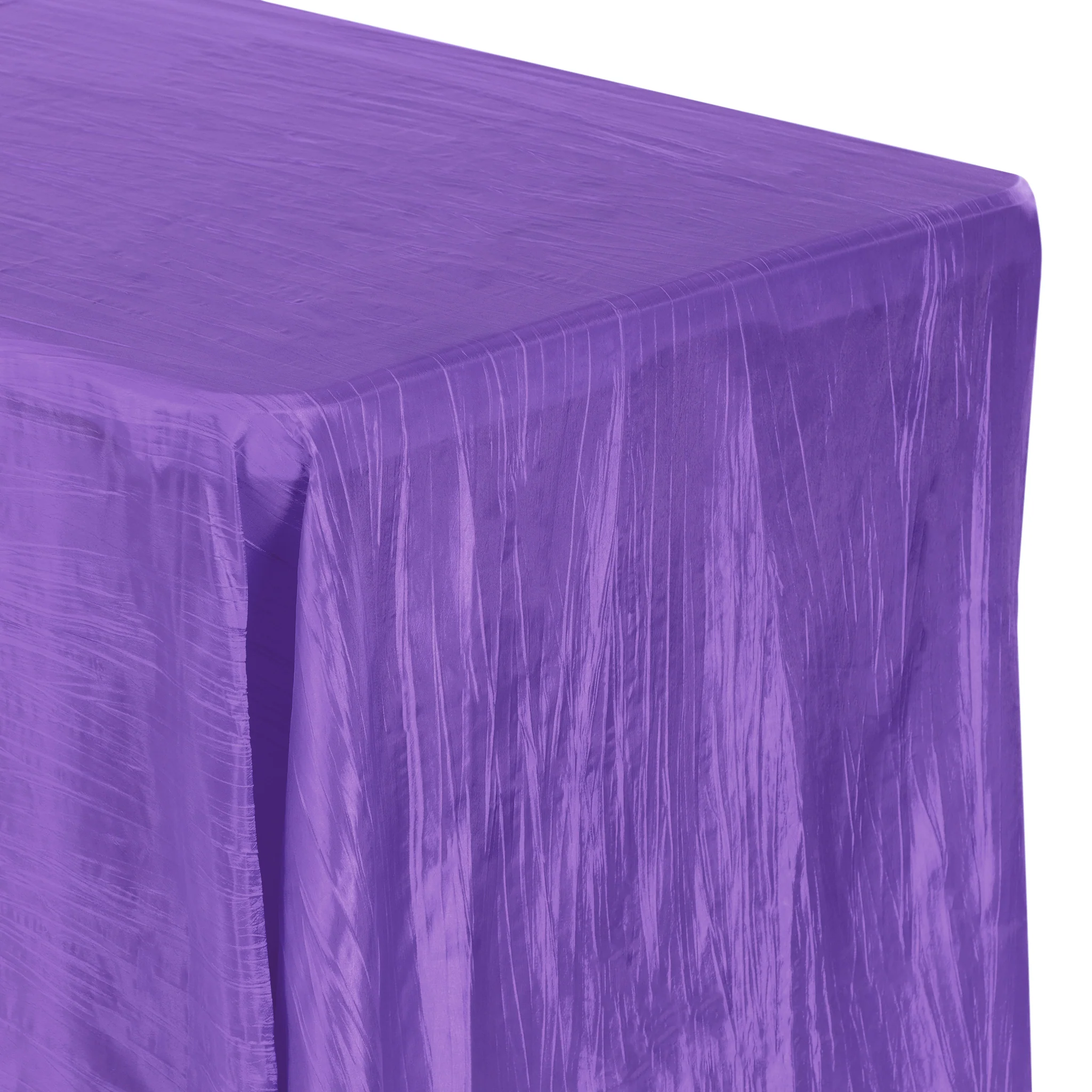 Accordion Crinkle Taffeta 90"x132" Rectangular Tablecloth - Purple - Image 4