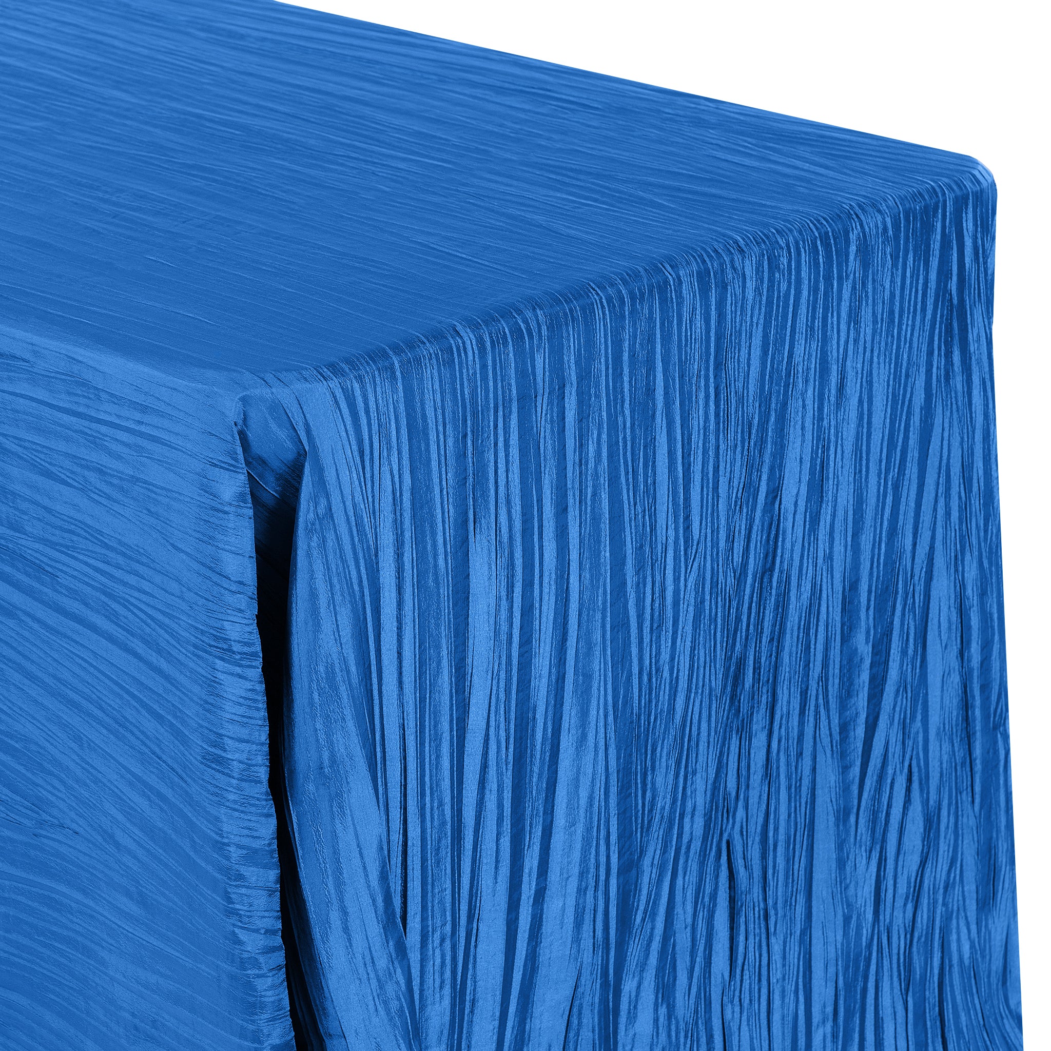 Accordion Crinkle Taffeta 90"x132" Rectangular Tablecloth - Royal Blue - Image 2
