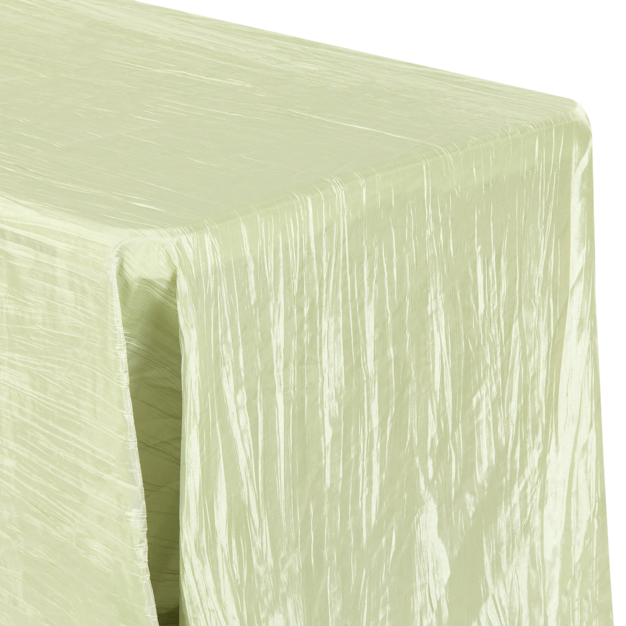 Accordion Crinkle Taffeta 90"x132" Rectangular Tablecloth - Sage Green - Image 2