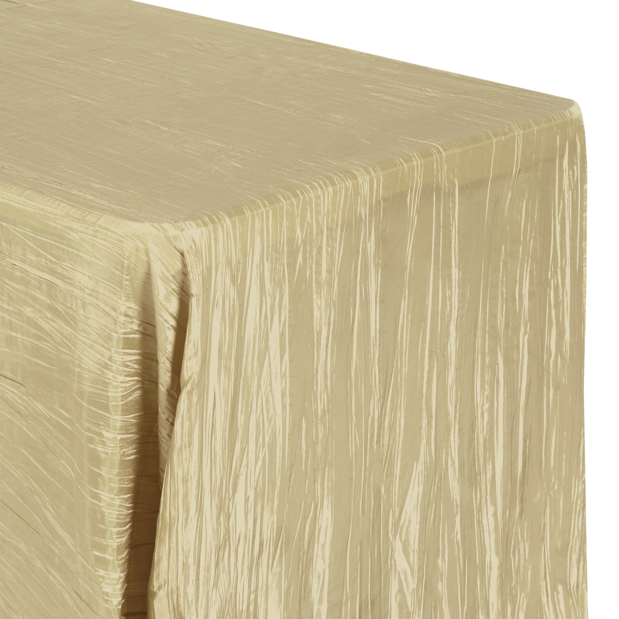 Accordion Crinkle Taffeta 90"x156" Rectangular Tablecloth - Champagne - Image 2