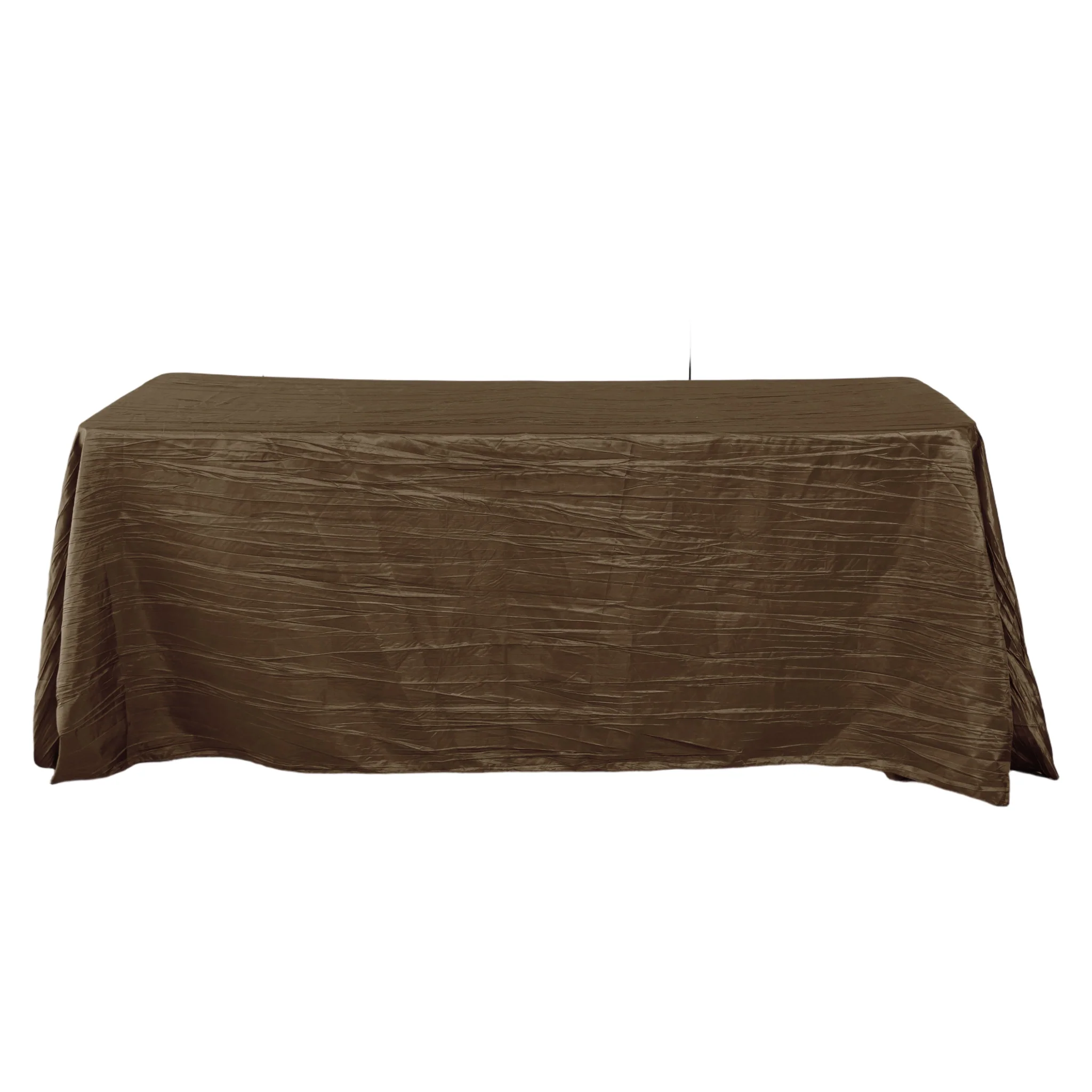 Accordion Crinkle Taffeta 90"x132" Rectangular Tablecloth - Chocolate