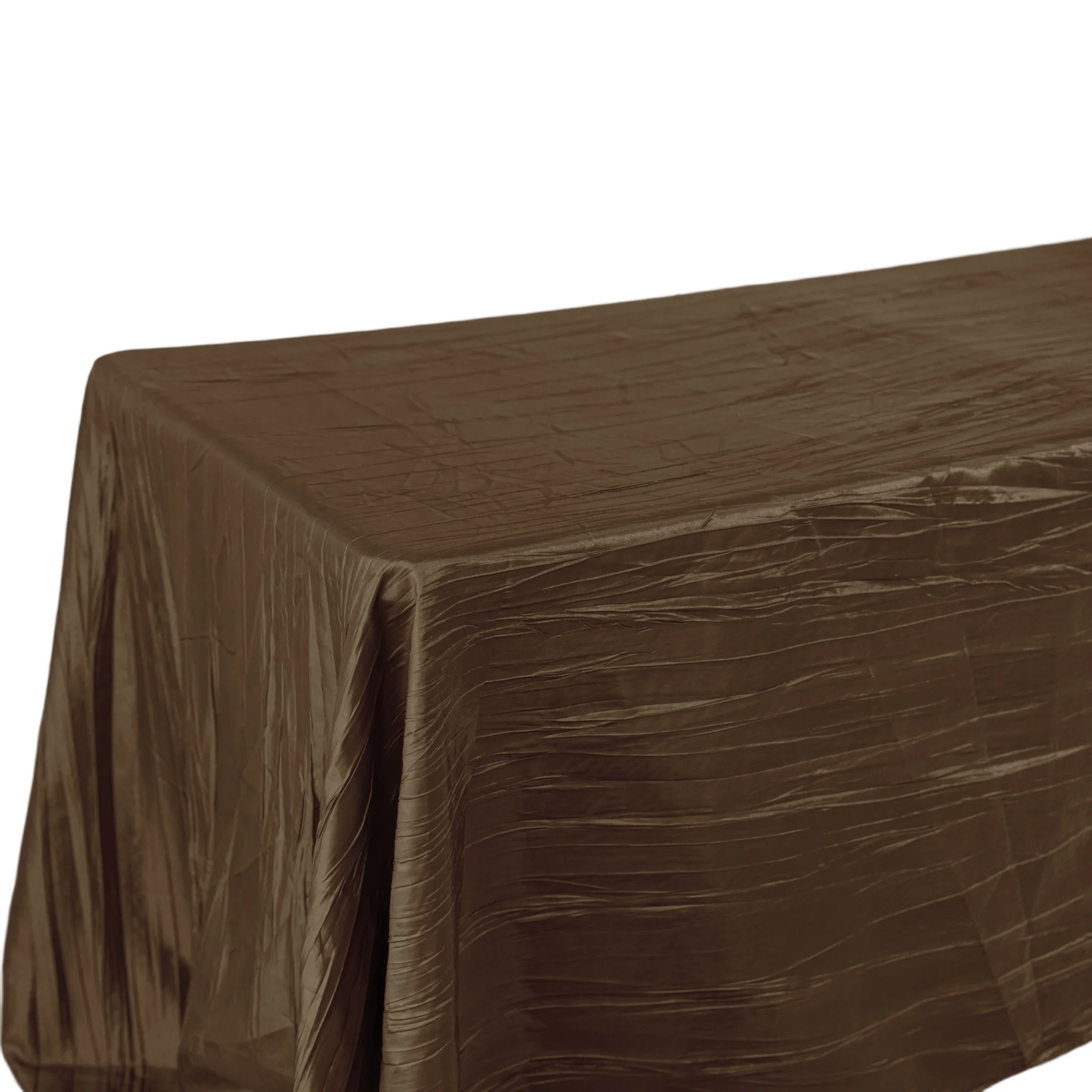 Accordion Crinkle Taffeta 90"x132" Rectangular Tablecloth - Chocolate - Image 5