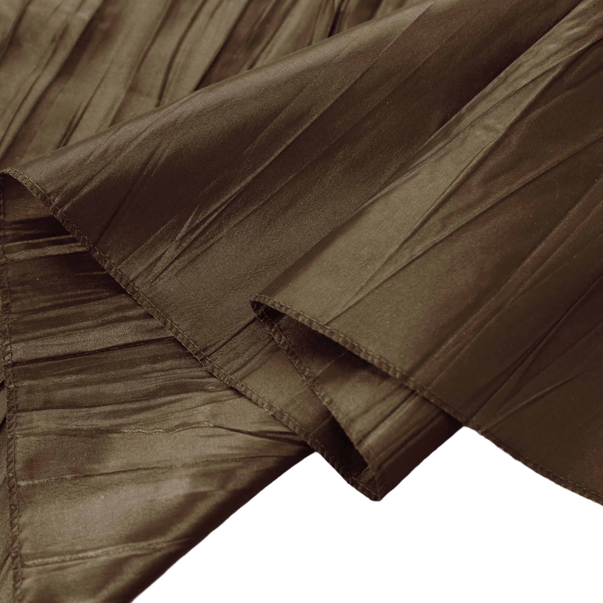 Accordion Crinkle Taffeta 120" Round Tablecloth - Chocolate - Image 6