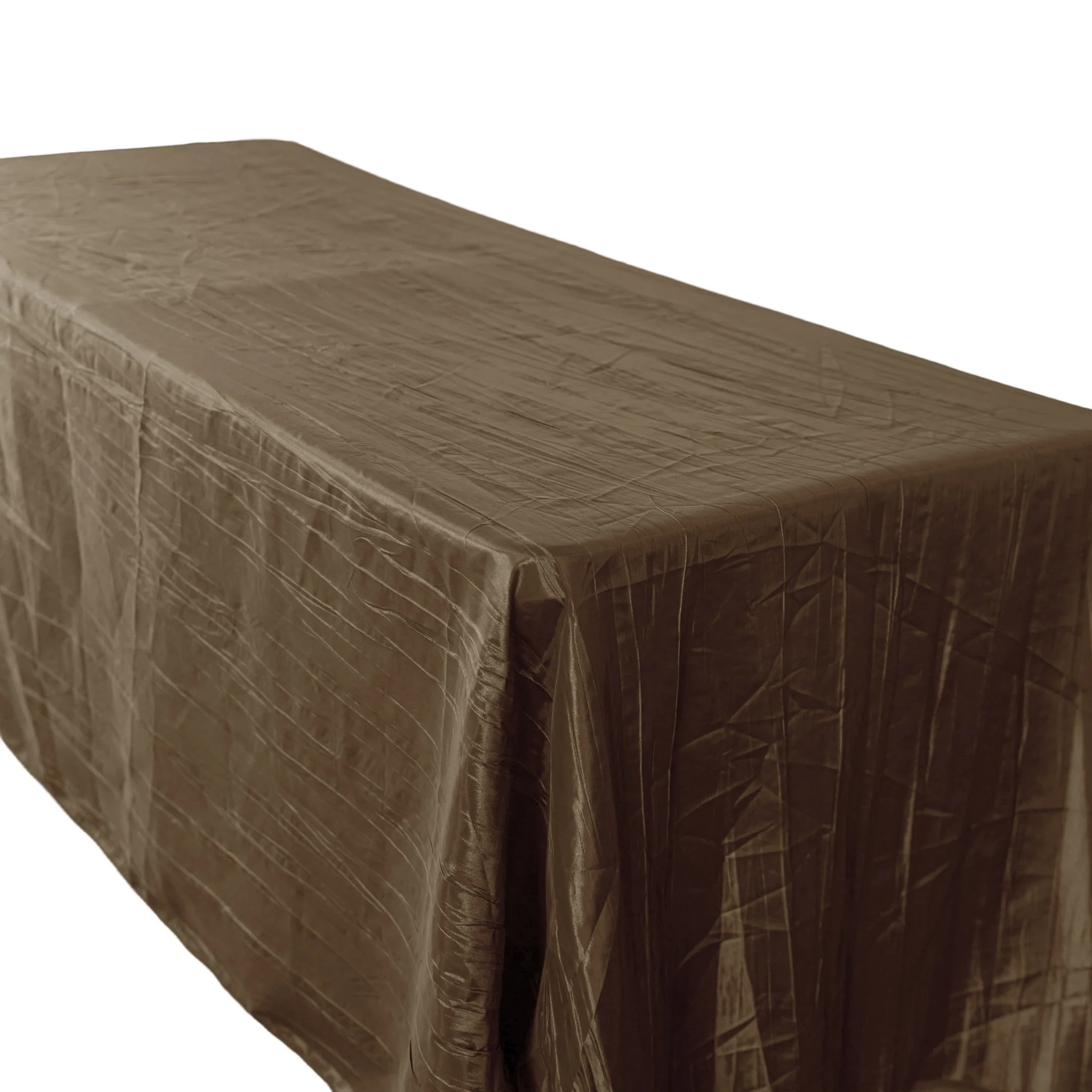 Accordion Crinkle Taffeta 90"x132" Rectangular Tablecloth - Chocolate - Image 6