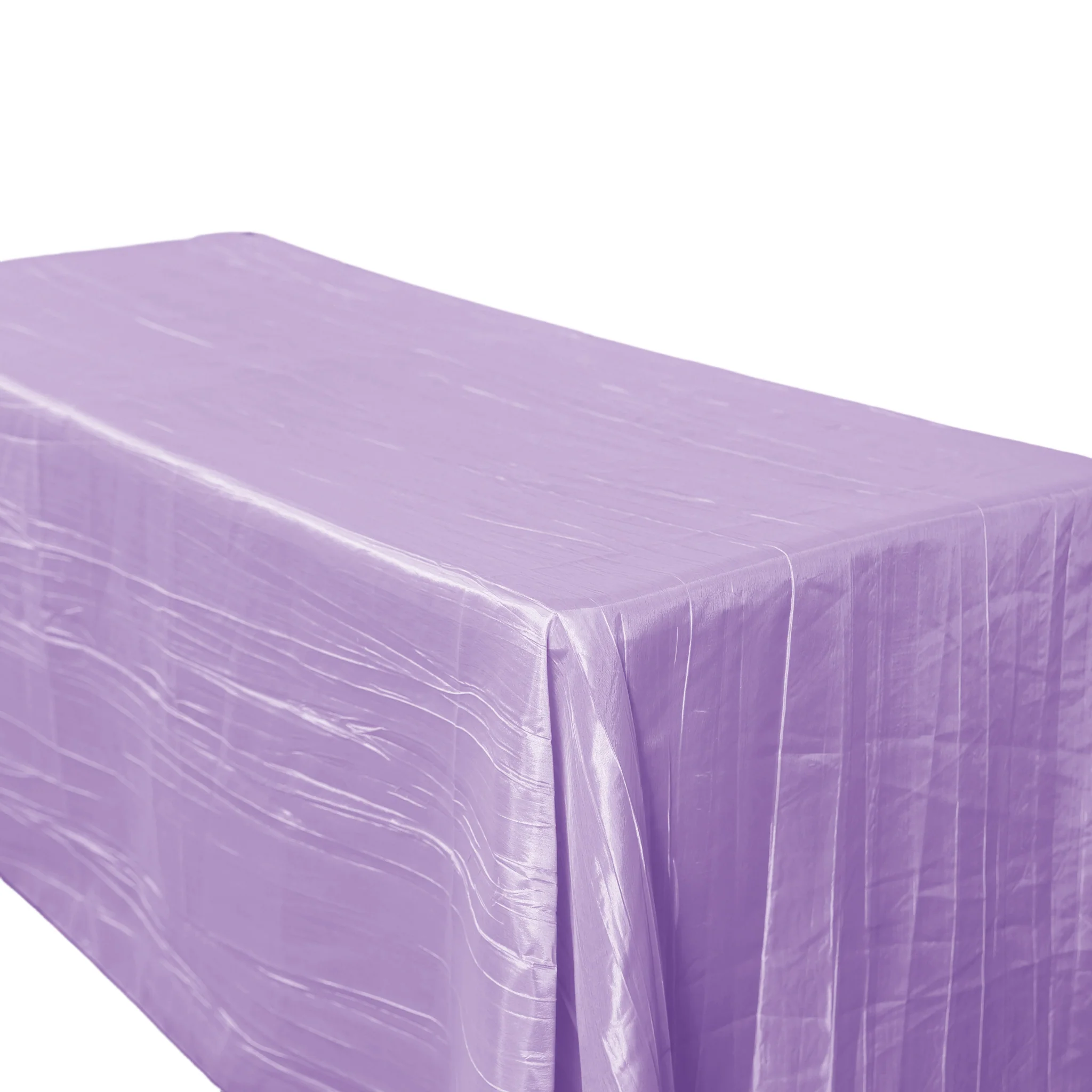 Accordion Crinkle Taffeta 90"x132" Rectangular Tablecloth - Lavender - Image 4