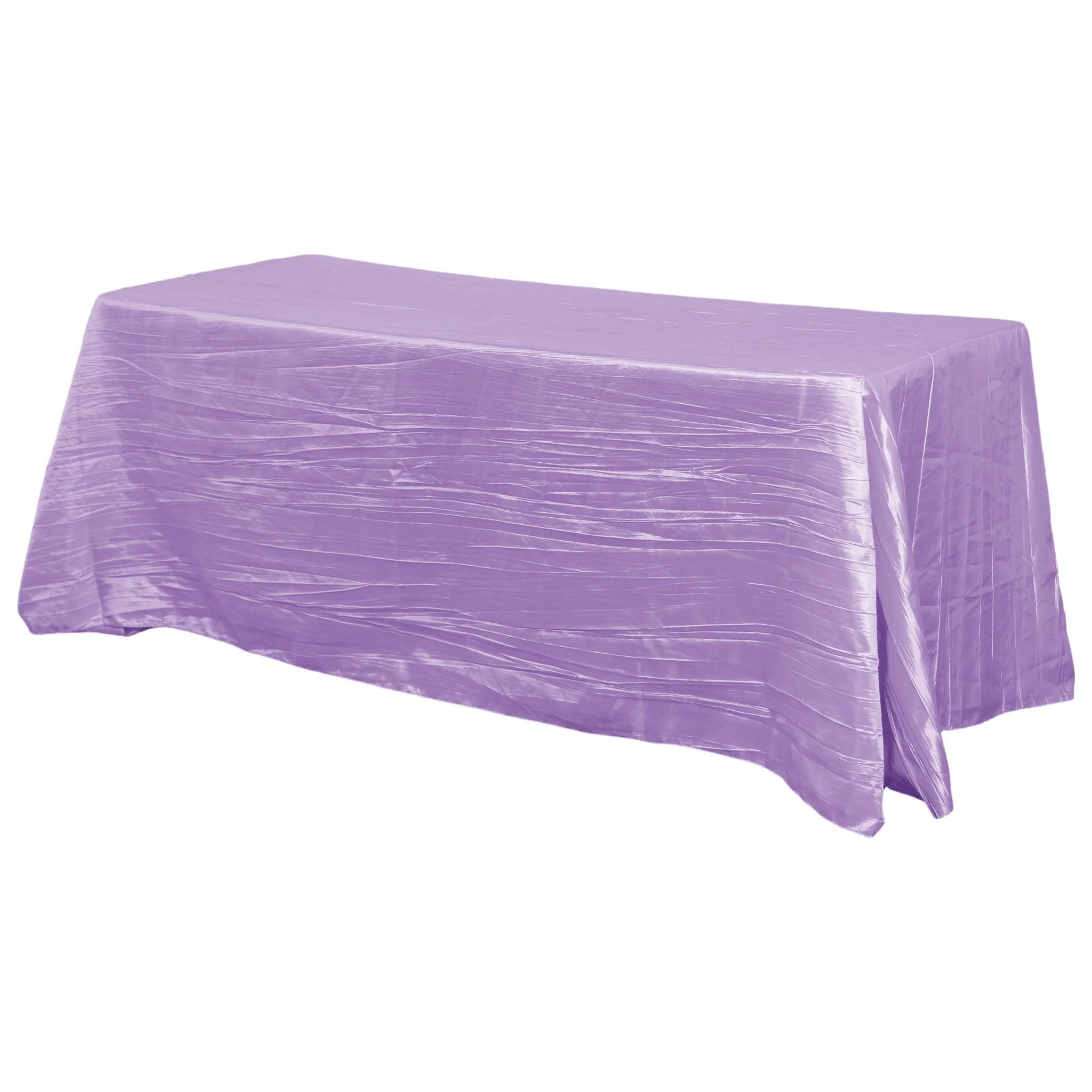 Accordion Crinkle Taffeta 90"x132" Rectangular Tablecloth - Lavender - Image 8