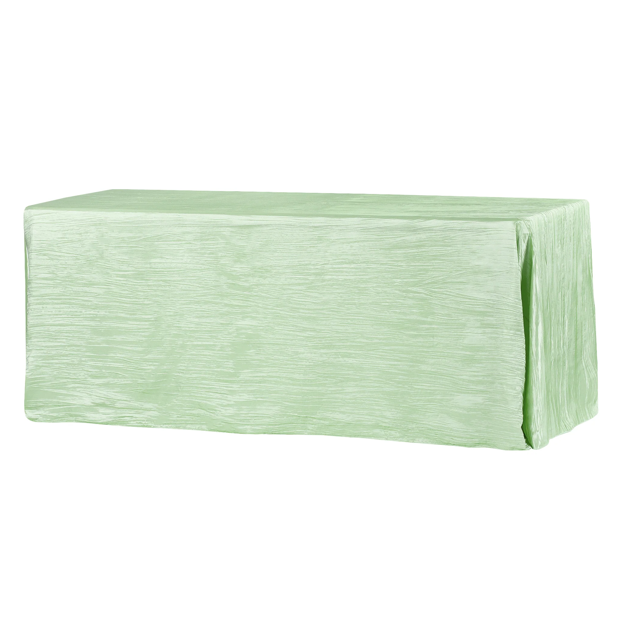 Accordion Crinkle Taffeta 90"x156" Rectangular Tablecloth - Mint Green