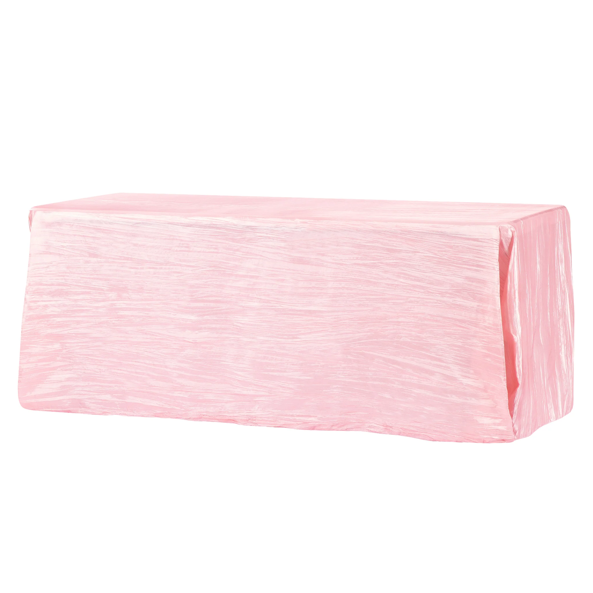 Accordion Crinkle Taffeta 90"x156" Rectangular Tablecloth - Pink - Image 2