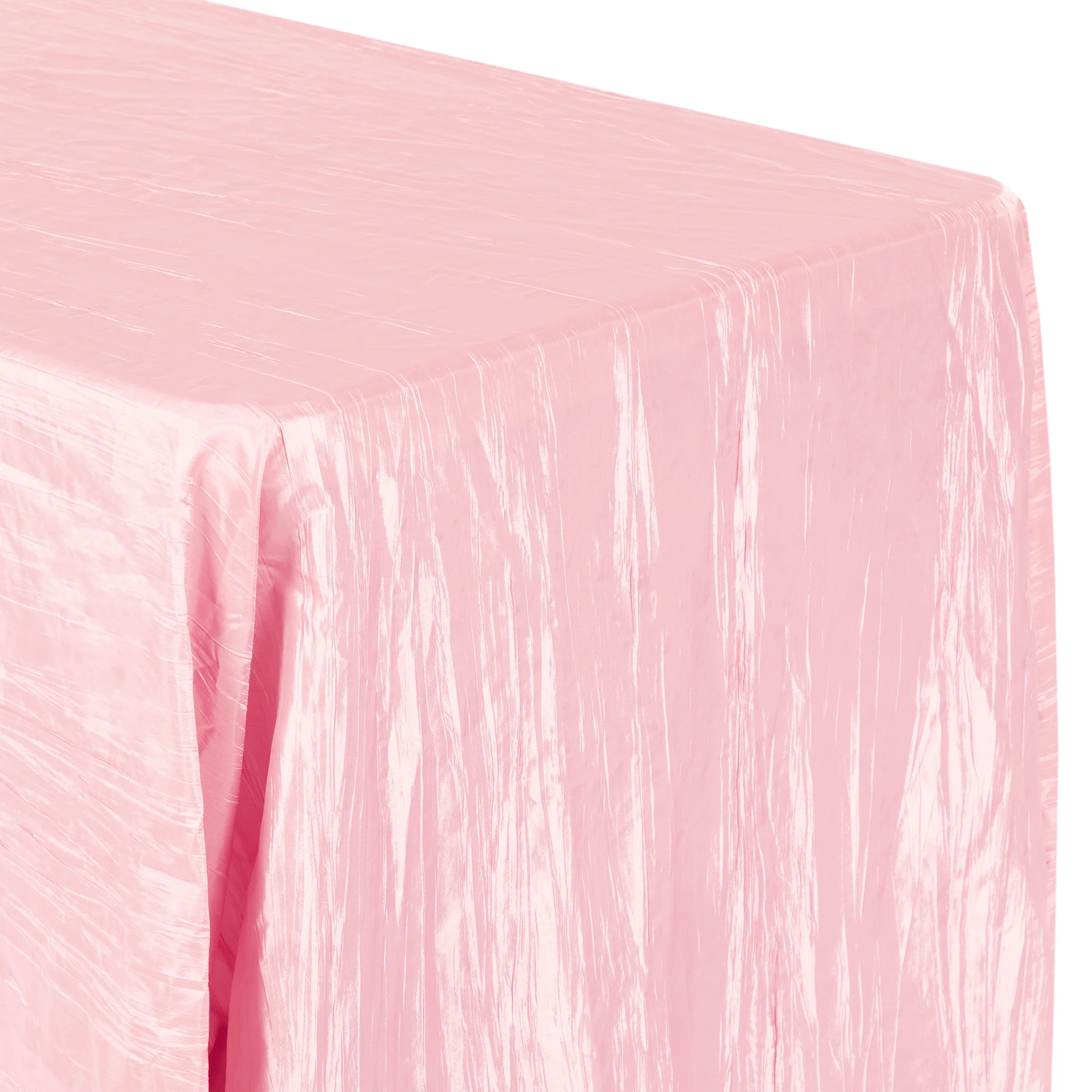 Accordion Crinkle Taffeta 90"x156" Rectangular Tablecloth - Pink - Image 4