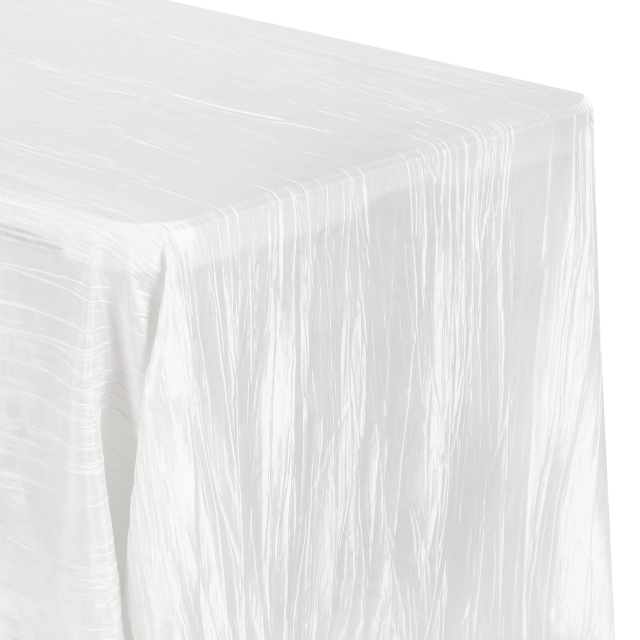 Accordion Crinkle Taffeta 90"x156" Rectangular Tablecloth - White - Image 4