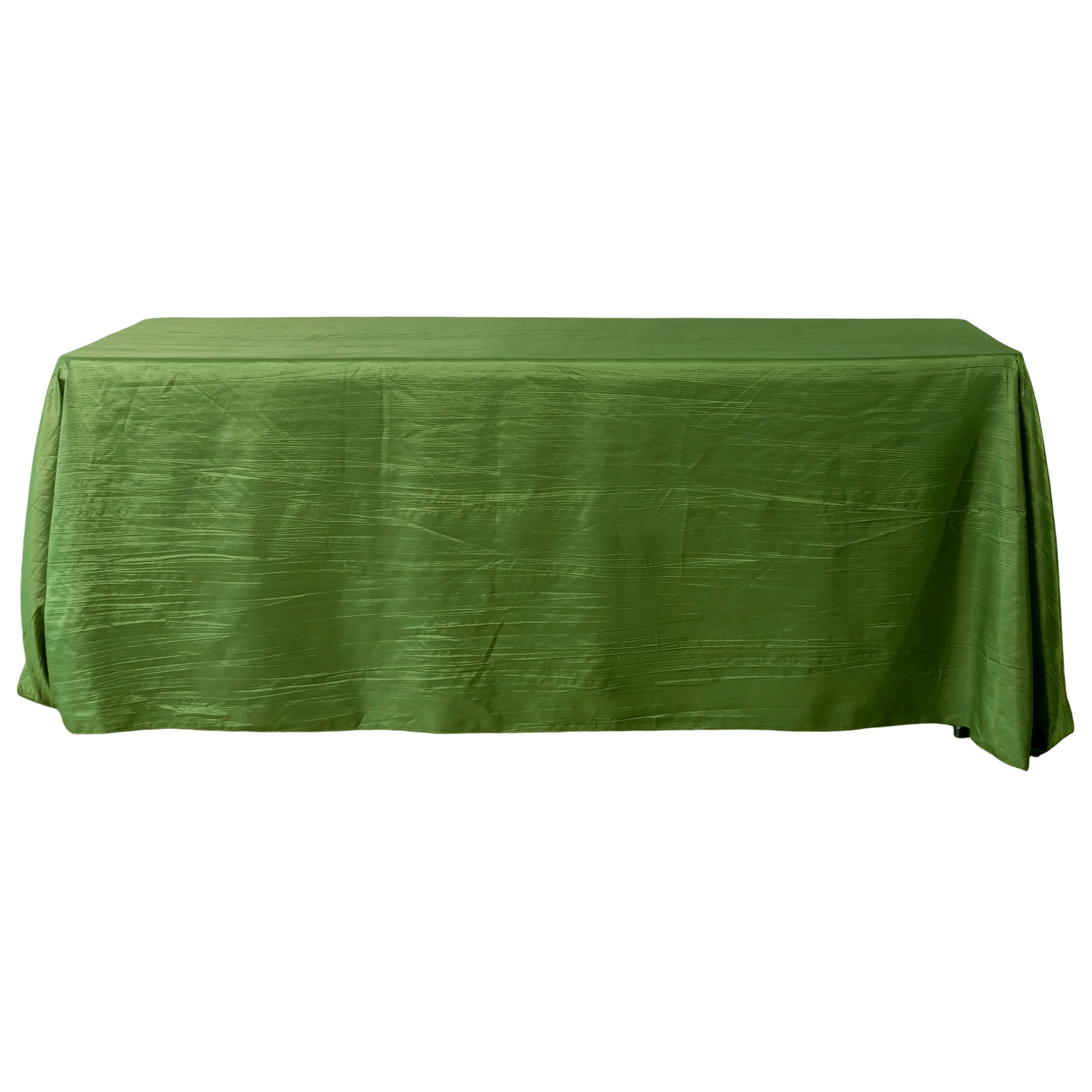 Accordion Crinkle Taffeta 90"x156" Rectangular Tablecloth - Willow Green - Image 4
