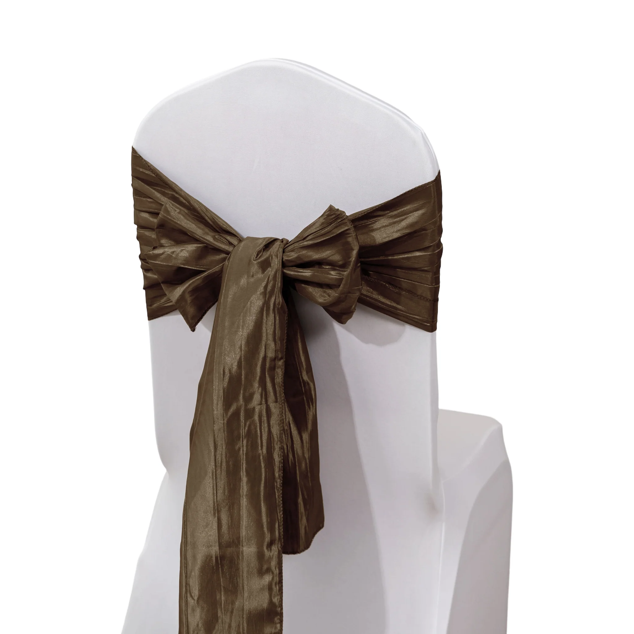 Accordion Crinkle Taffeta Chair Sash - Chocolate