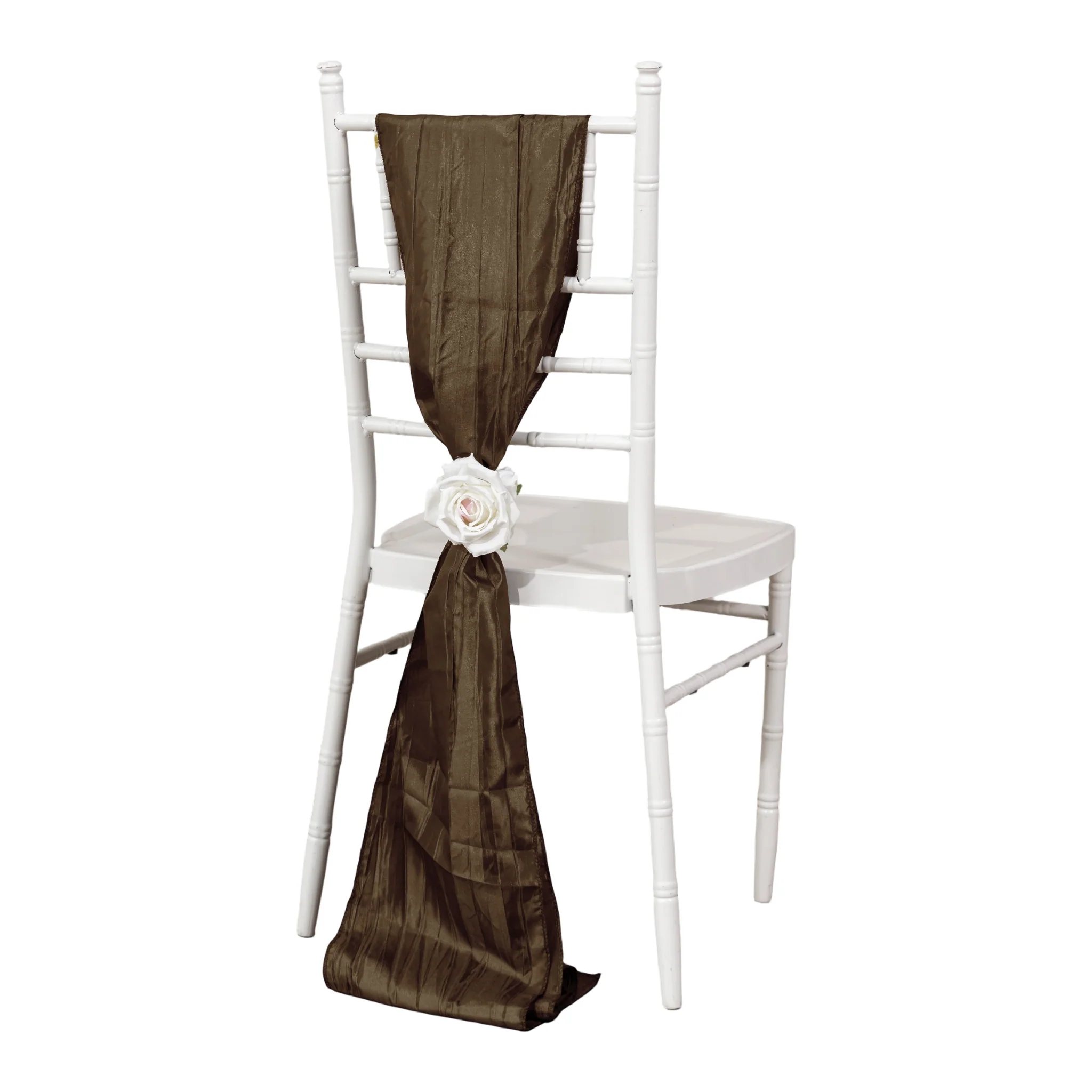 Accordion Crinkle Taffeta Chair Sash - Chocolate - Image 3