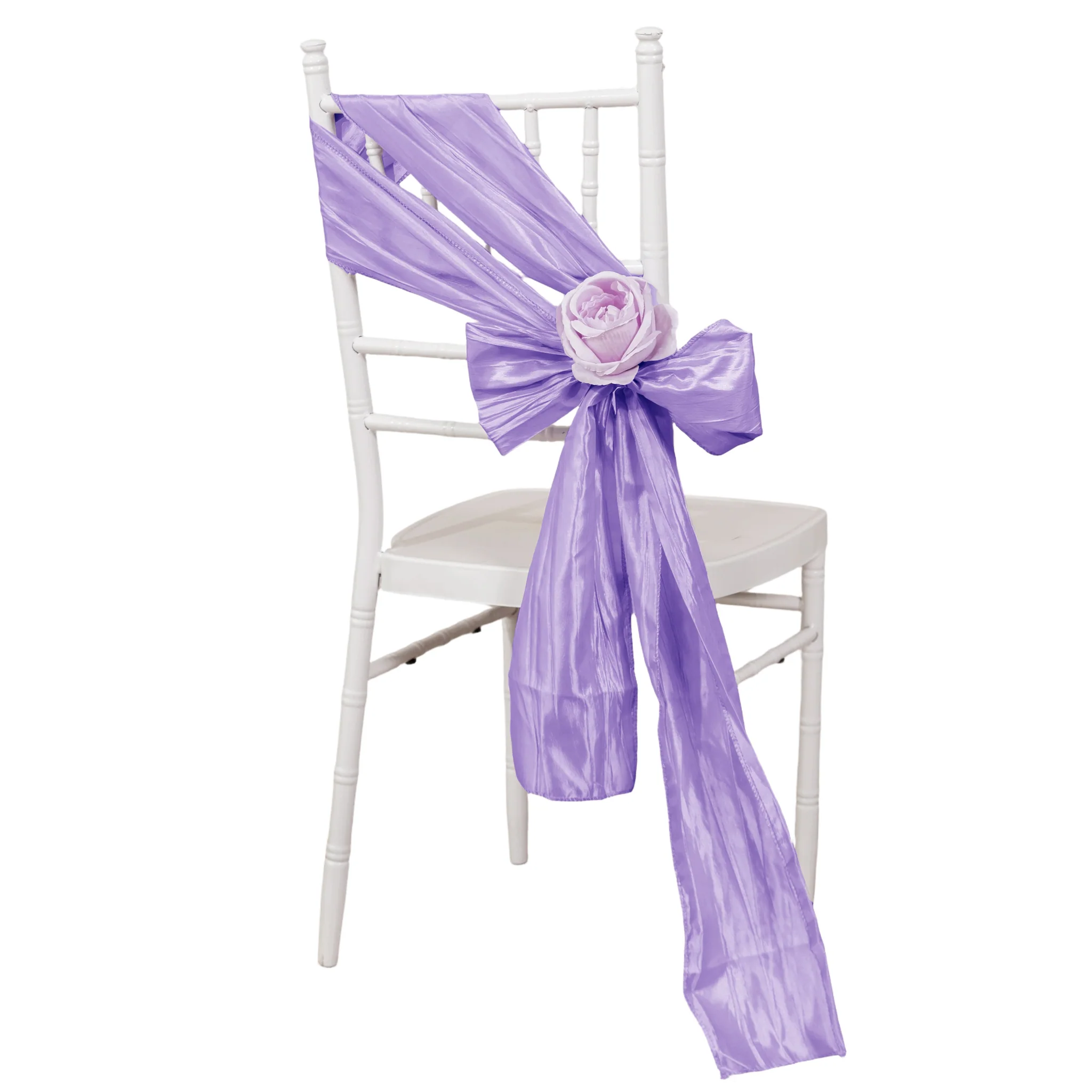 Accordion Crinkle Taffeta Chair Sash - Lavender - Image 4