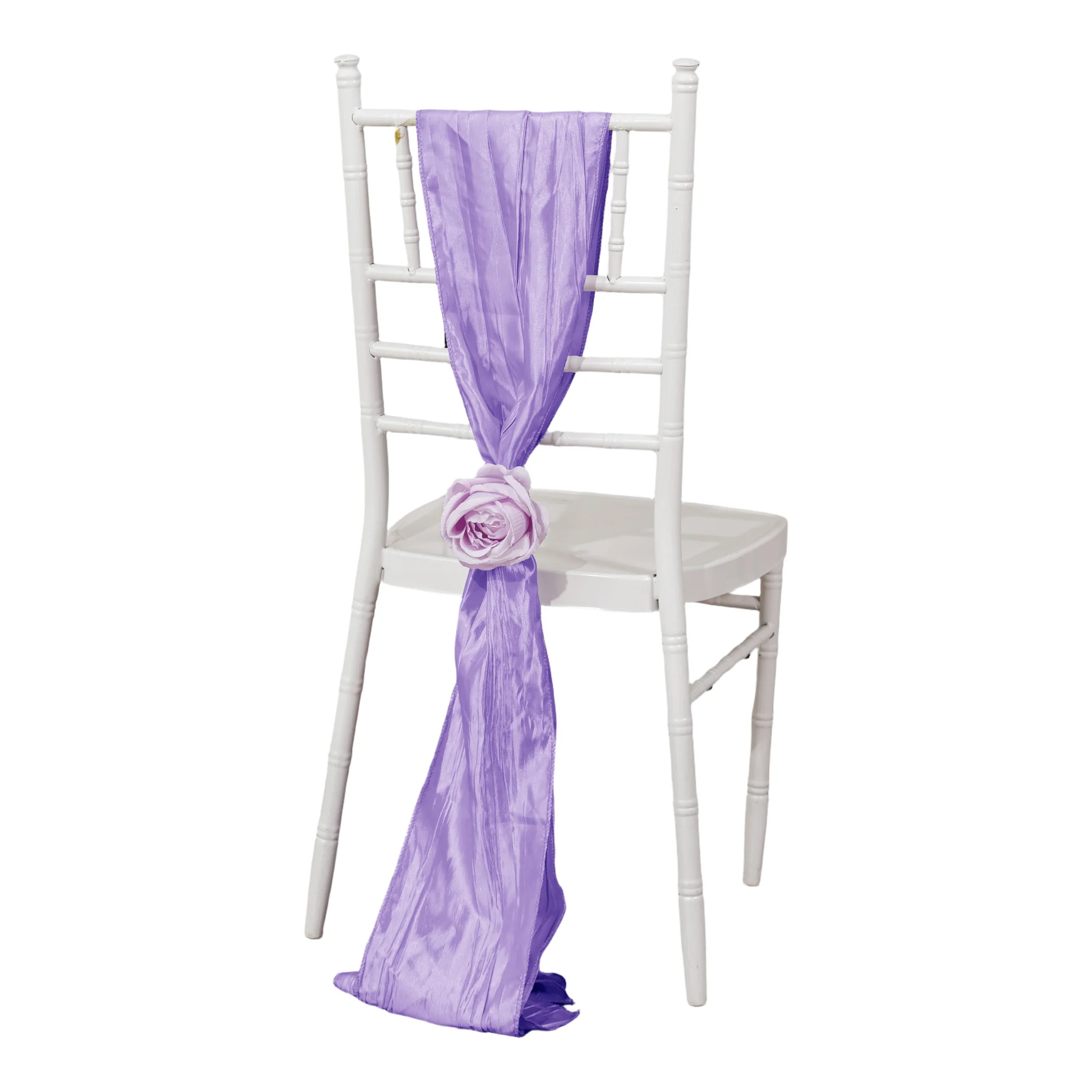 Accordion Crinkle Taffeta Chair Sash - Lavender - Image 8