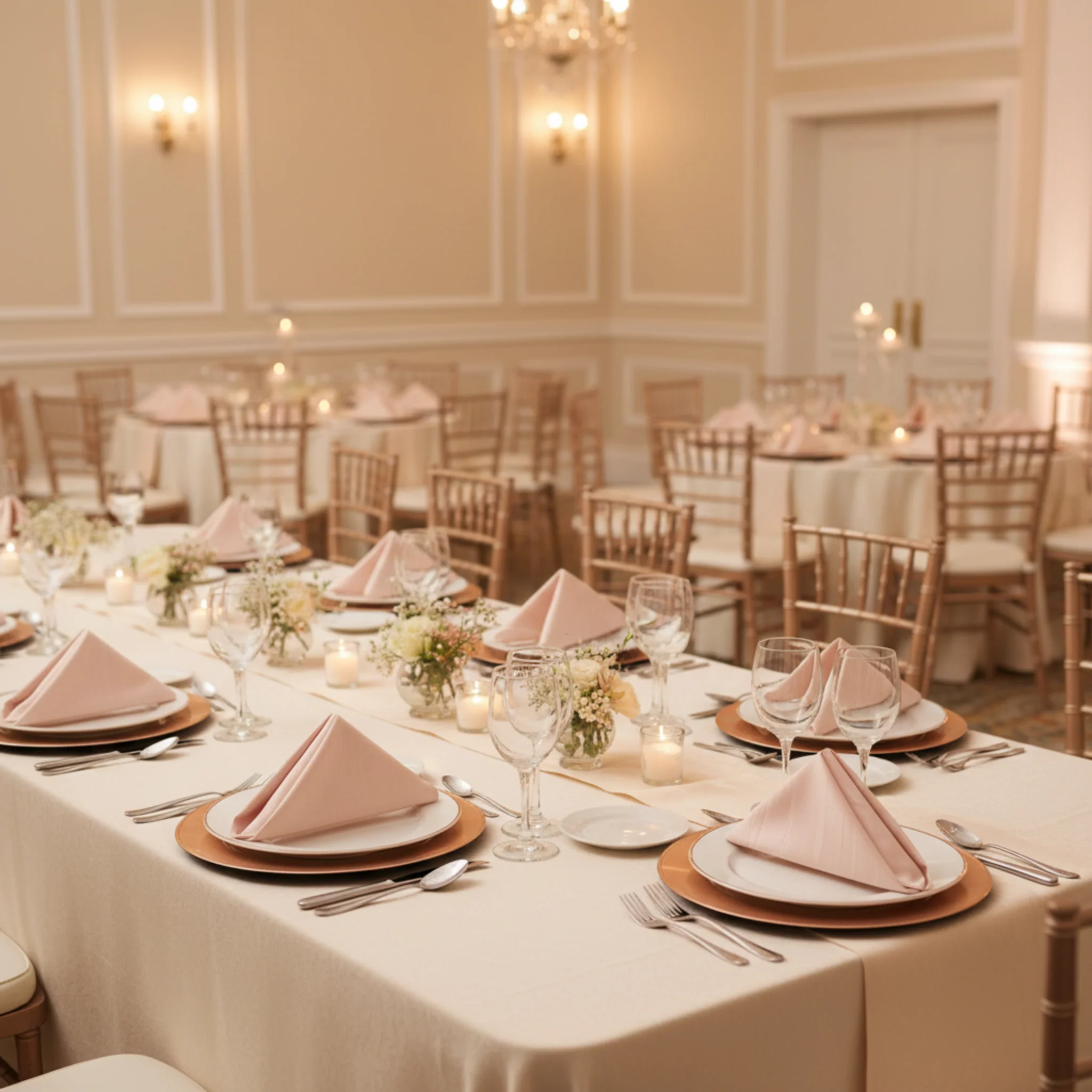 Accordion Crinkle Taffeta Napkin 20"x20" - Blush/Rose Gold - Image 2