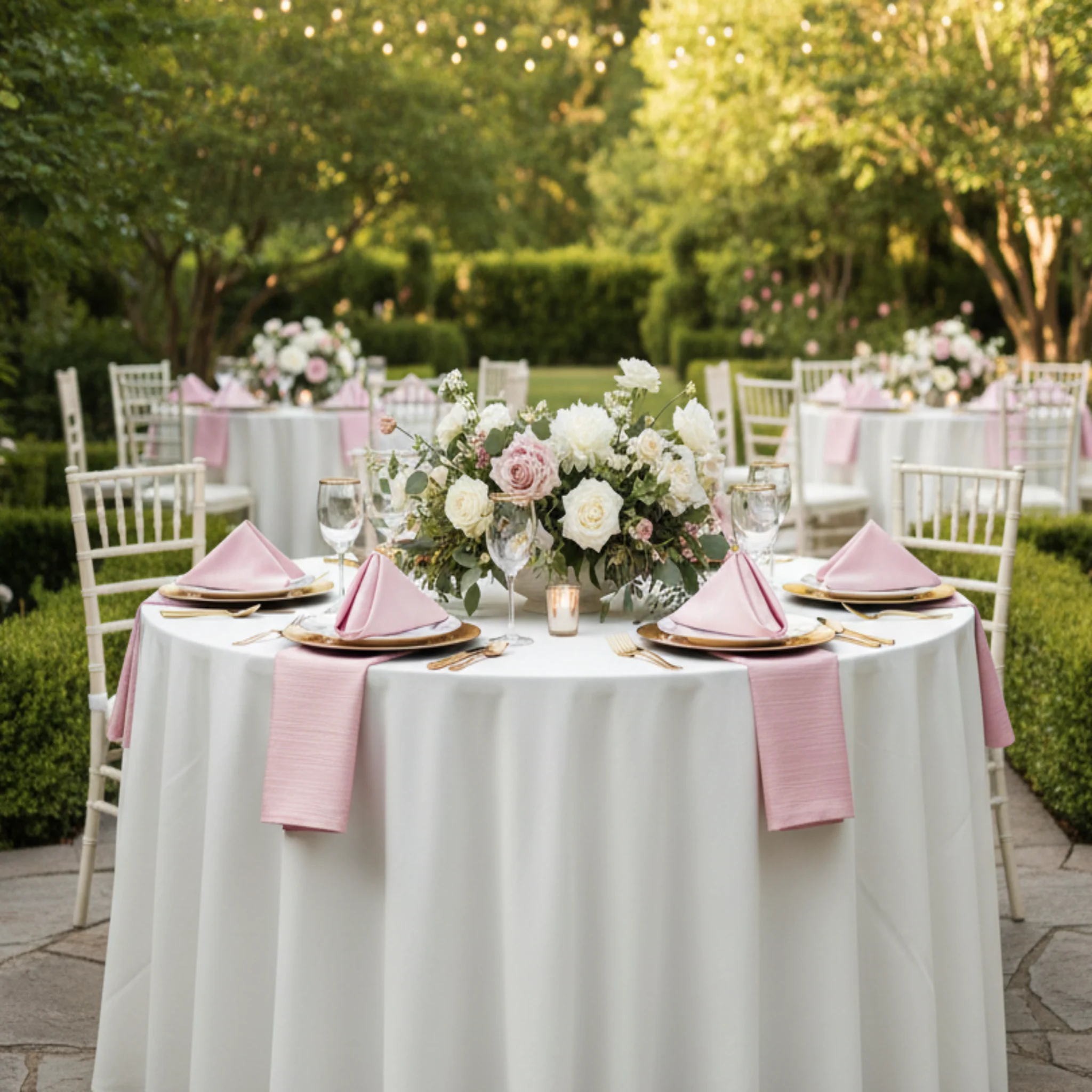 Accordion Crinkle Taffeta Napkin 20"x20" - Pink - Image 3