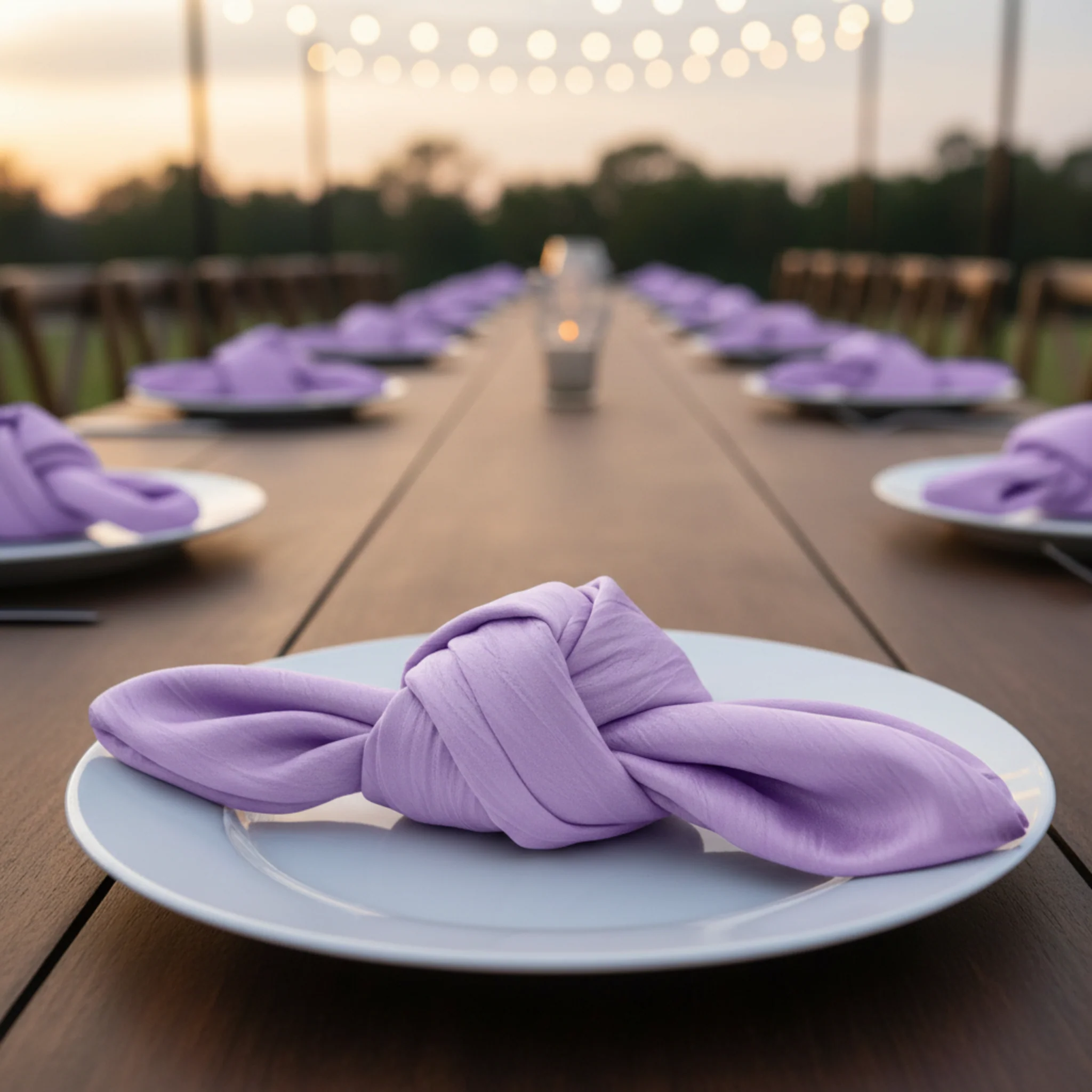 Accordion Crinkle Taffeta Napkin 20"x20" - Victorian Lilac/Wisteria - Image 2