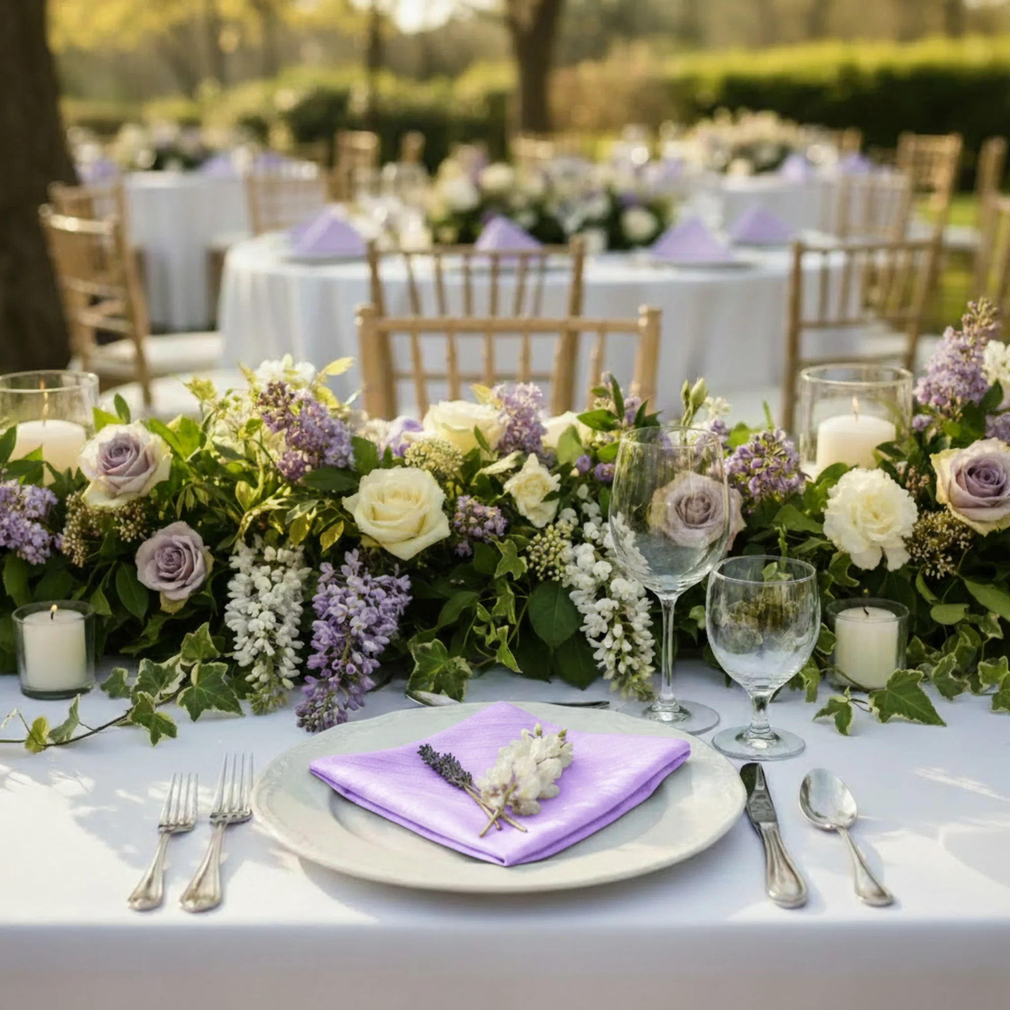 Accordion Crinkle Taffeta Napkin 20"x20" - Victorian Lilac/Wisteria - Image 3