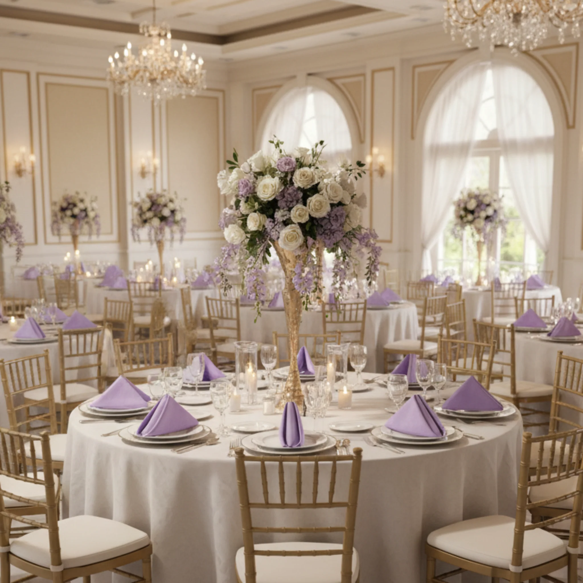 Accordion Crinkle Taffeta Napkin 20"x20" - Victorian Lilac/Wisteria - Image 4