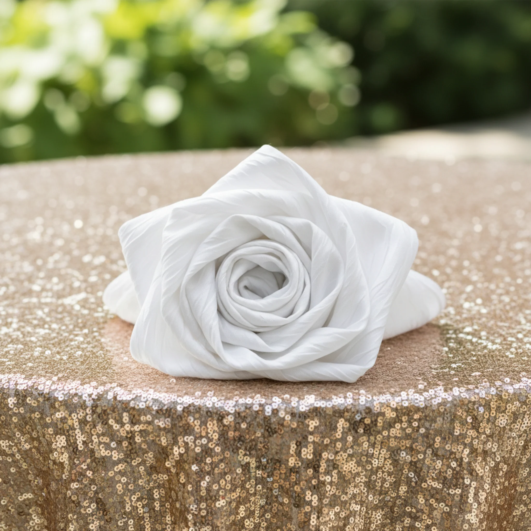 Accordion Crinkle Taffeta Napkin 20"x20" - White - Image 4