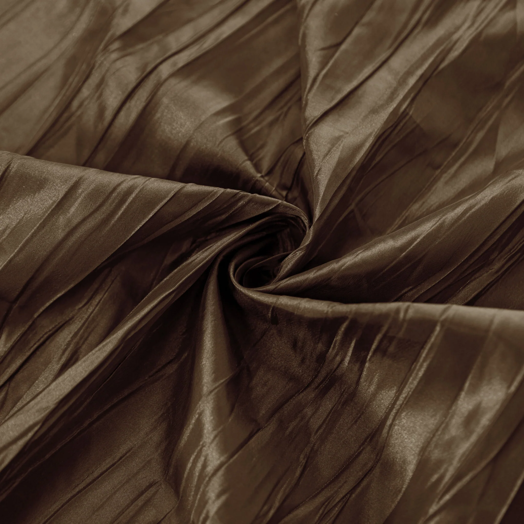 Accordion Crinkle Taffeta 120" Round Tablecloth - Chocolate - Image 3