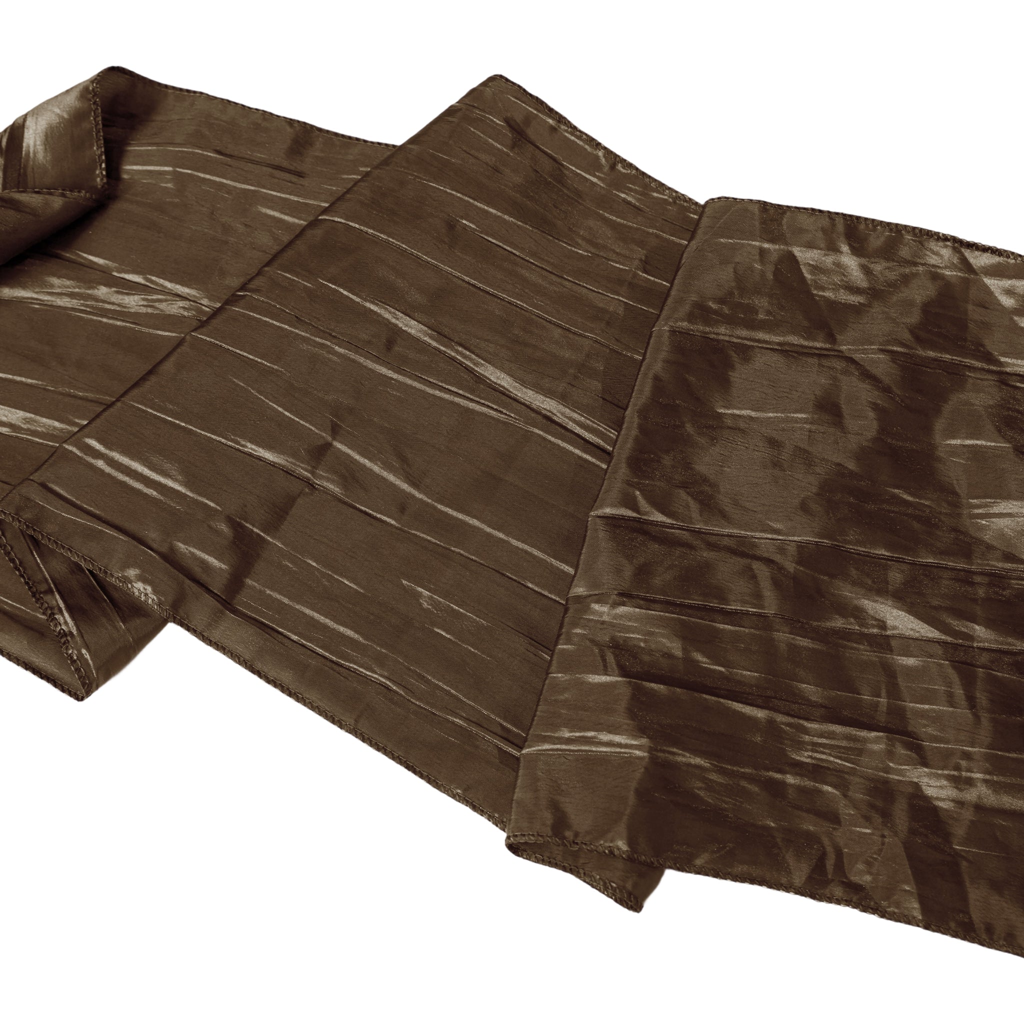 Accordion Crinkle Taffeta Table Runner - Chocolate - Image 4