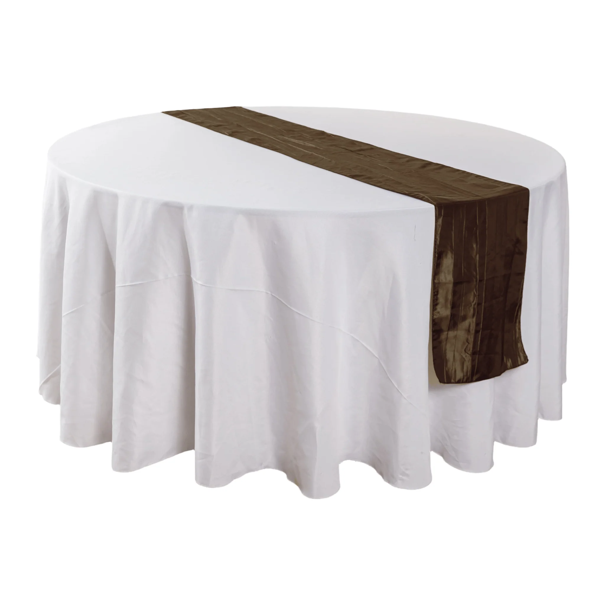 Accordion Crinkle Taffeta Table Runner - Chocolate - Image 6