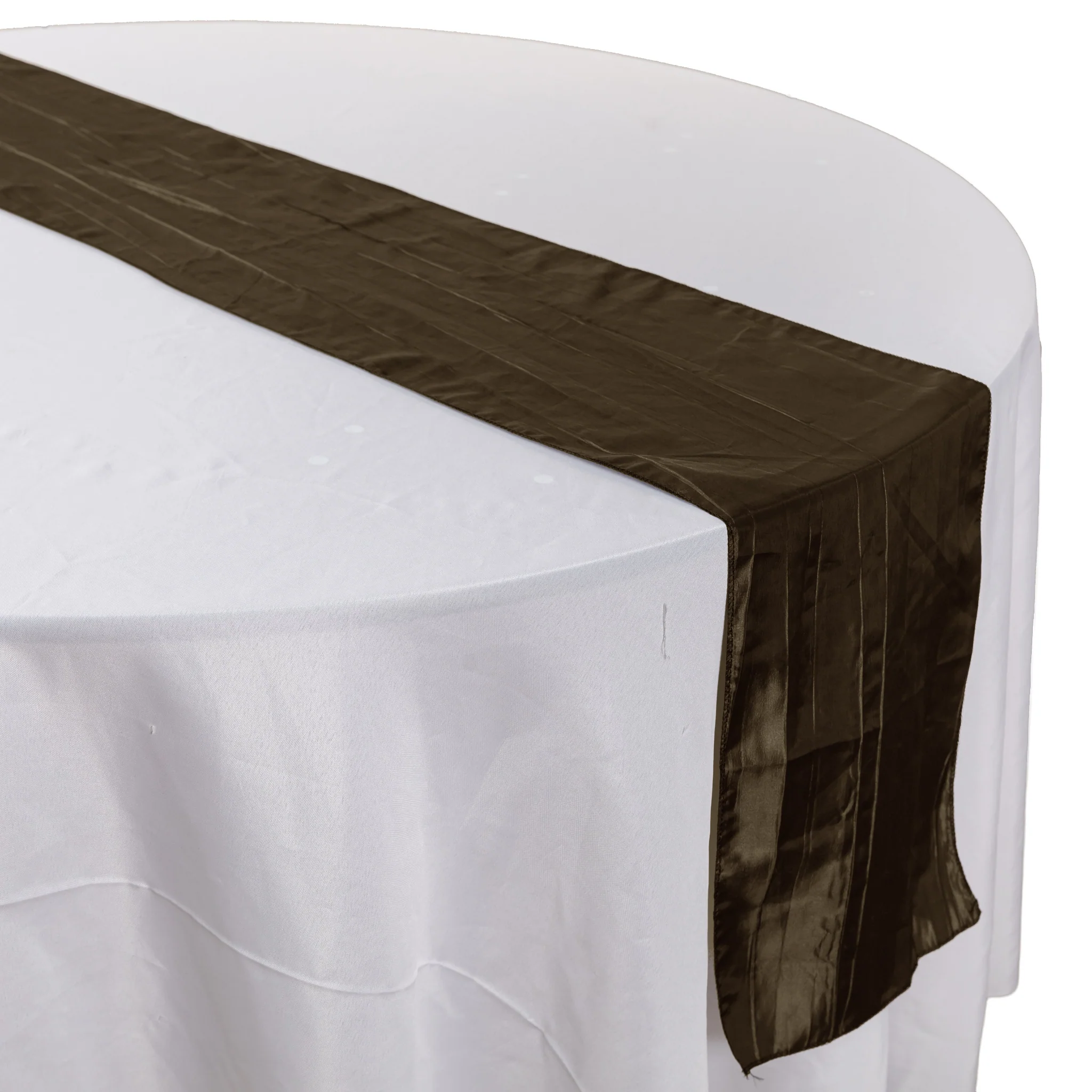 Accordion Crinkle Taffeta Table Runner - Chocolate - Image 9