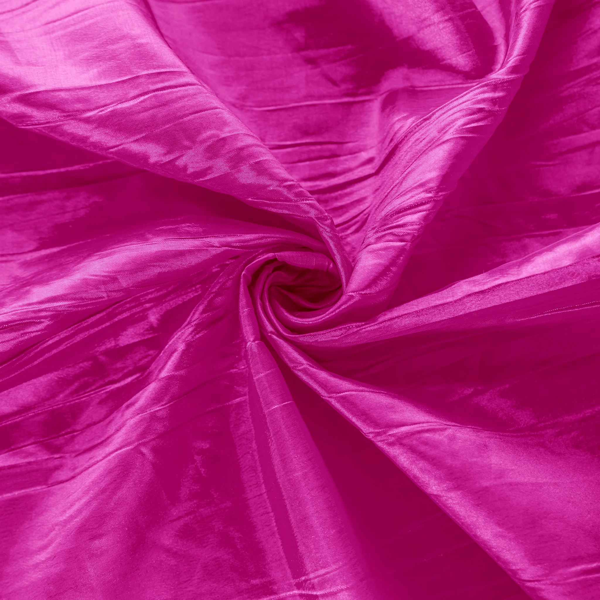 Accordion Crinkle Taffeta 120" Round Tablecloth - Fuchsia - Image 3