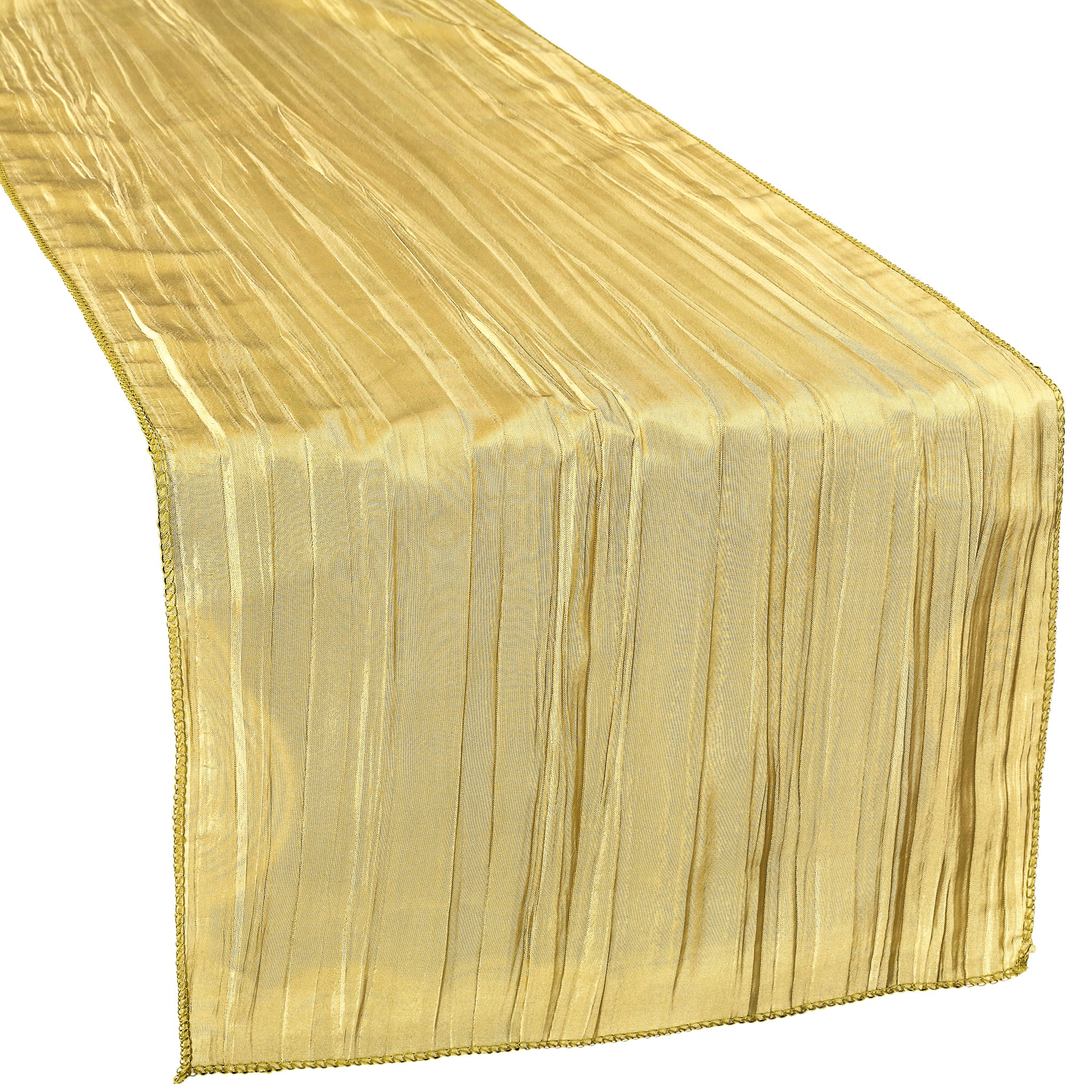Accordion Crinkle Taffeta Table Runner - Gold