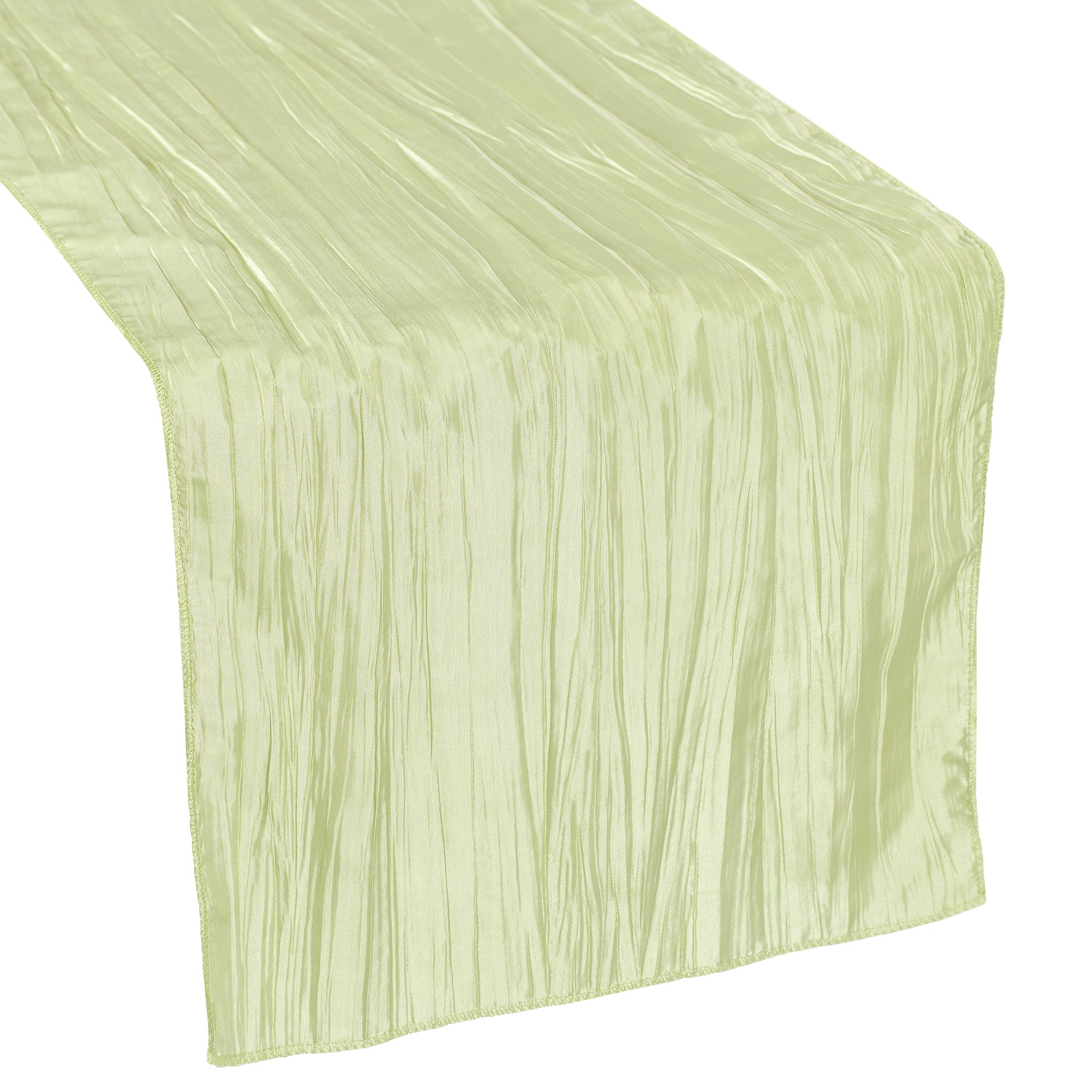 Accordion Crinkle Taffeta Table Runner - Sage Green