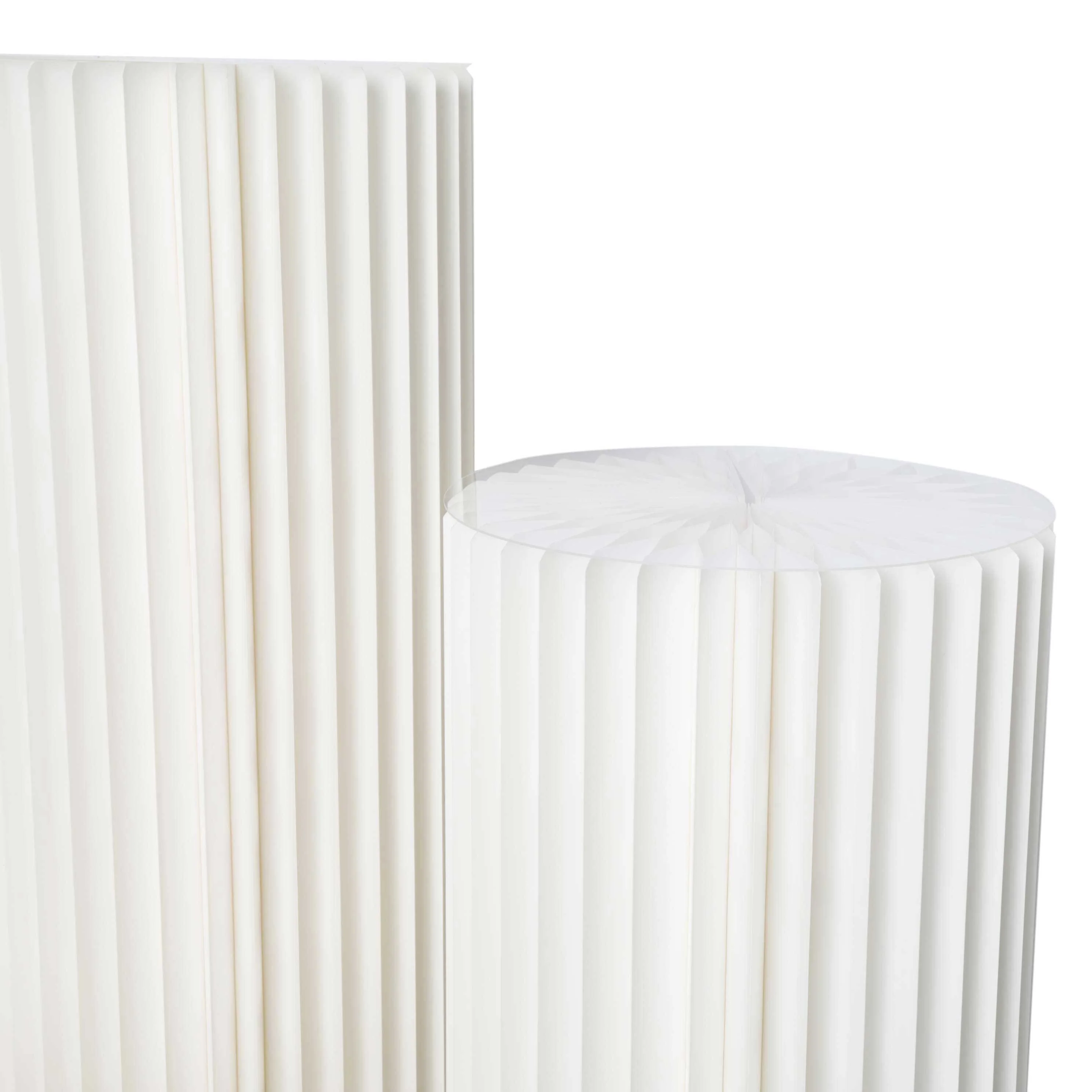 Accordion Foldable Paper Pedestal Display Stand with Top Plate 4 pcs/set - White - Image 6