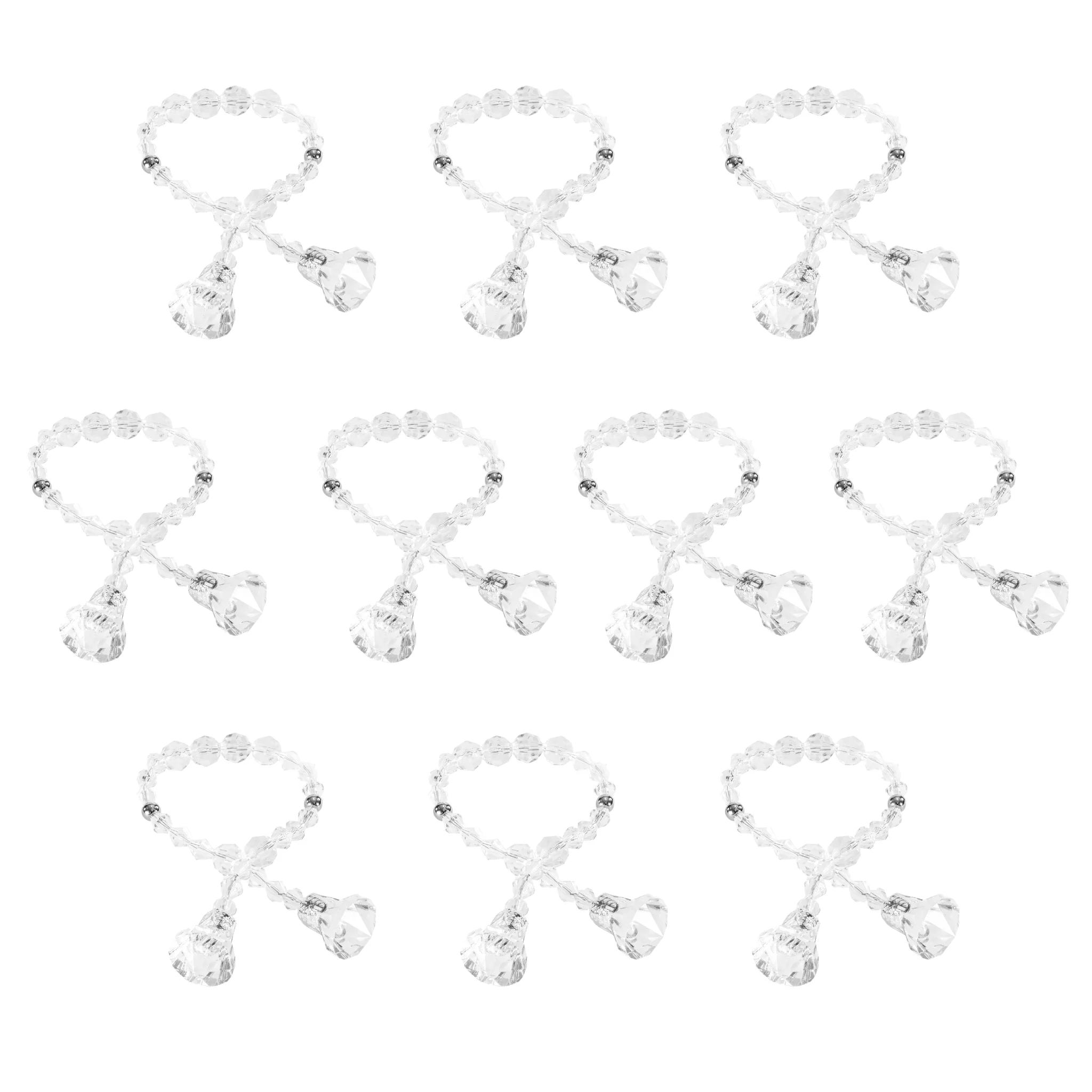10 pc/pk Acrylic Crystal Beads Napkin Ring Strand - Image 2