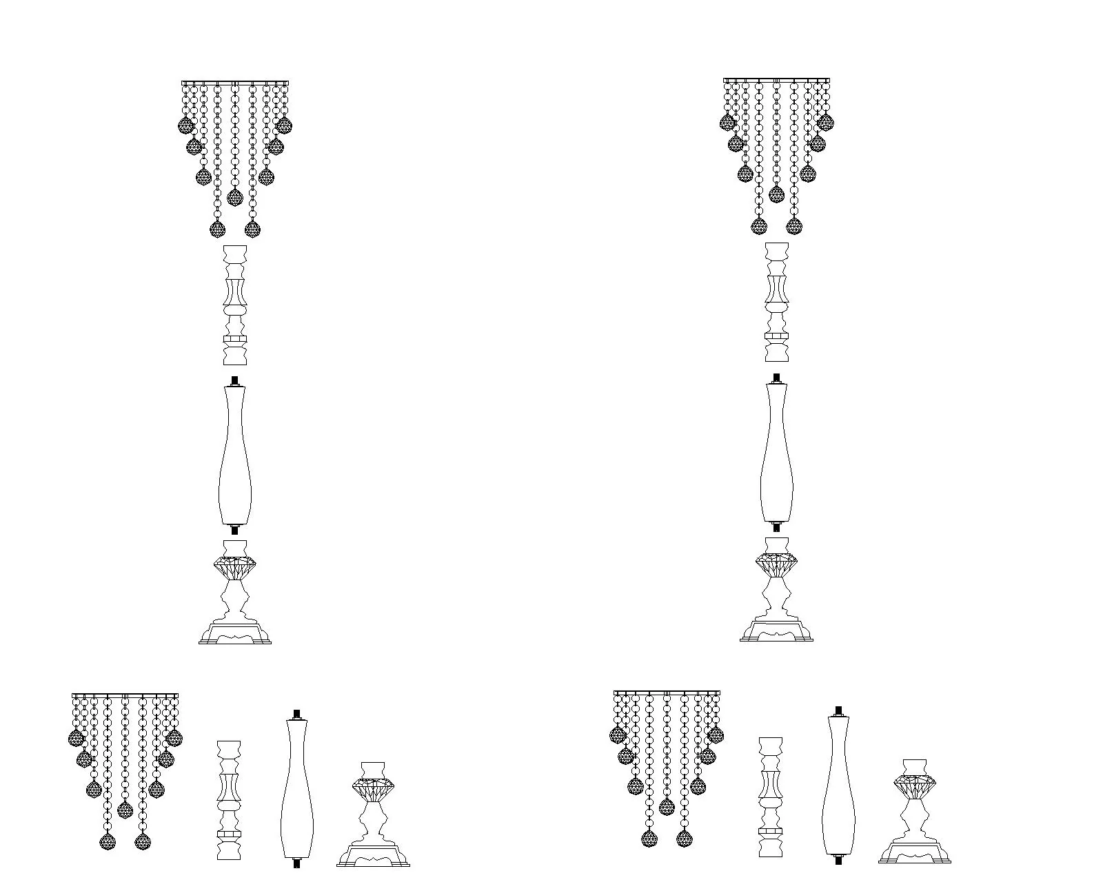 Acrylic Crystal Drop Centerpiece - Gold - Image 5