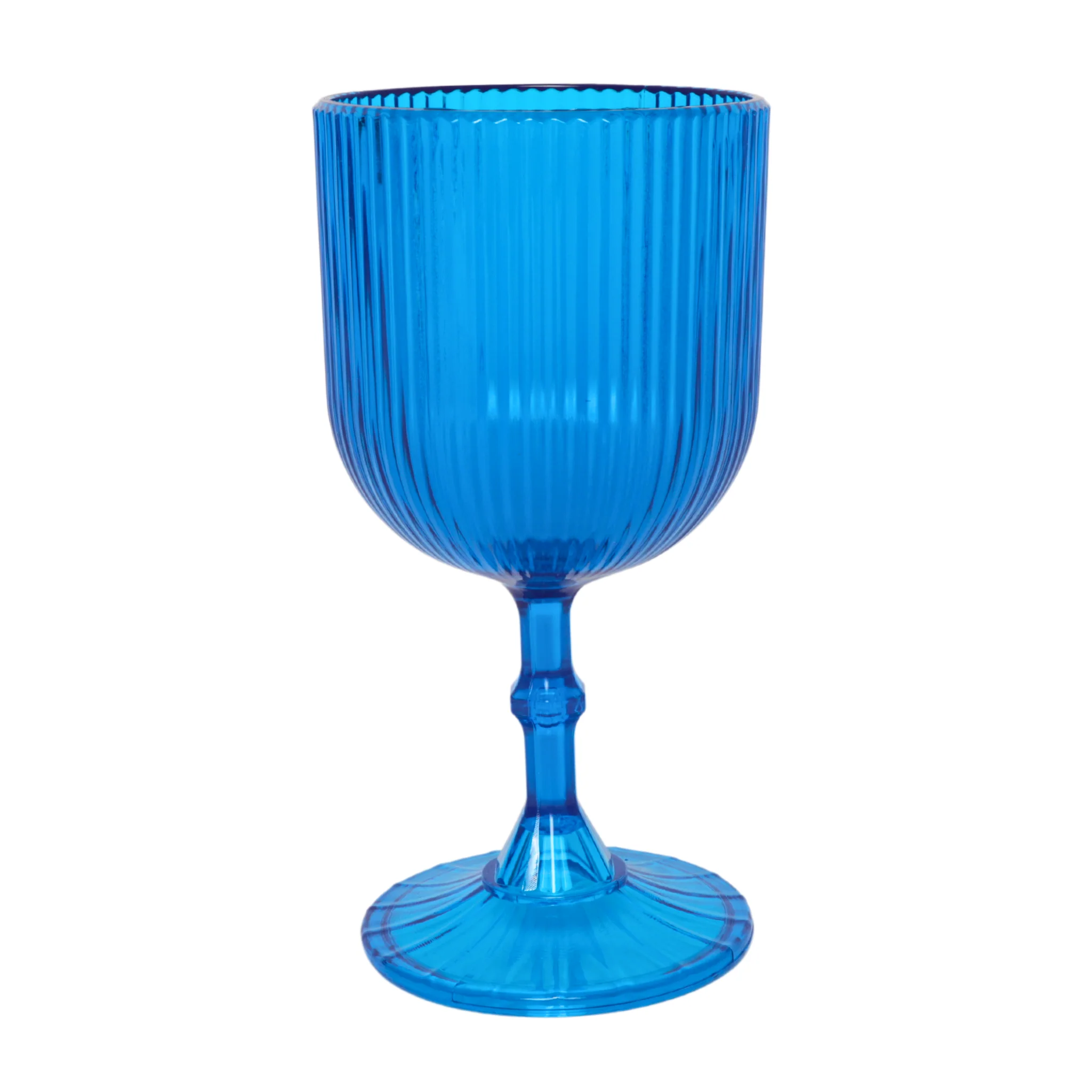 Blue Acrylic 11oz Wine Goblets Ripple Design (6 pcs/pk) - Image 7