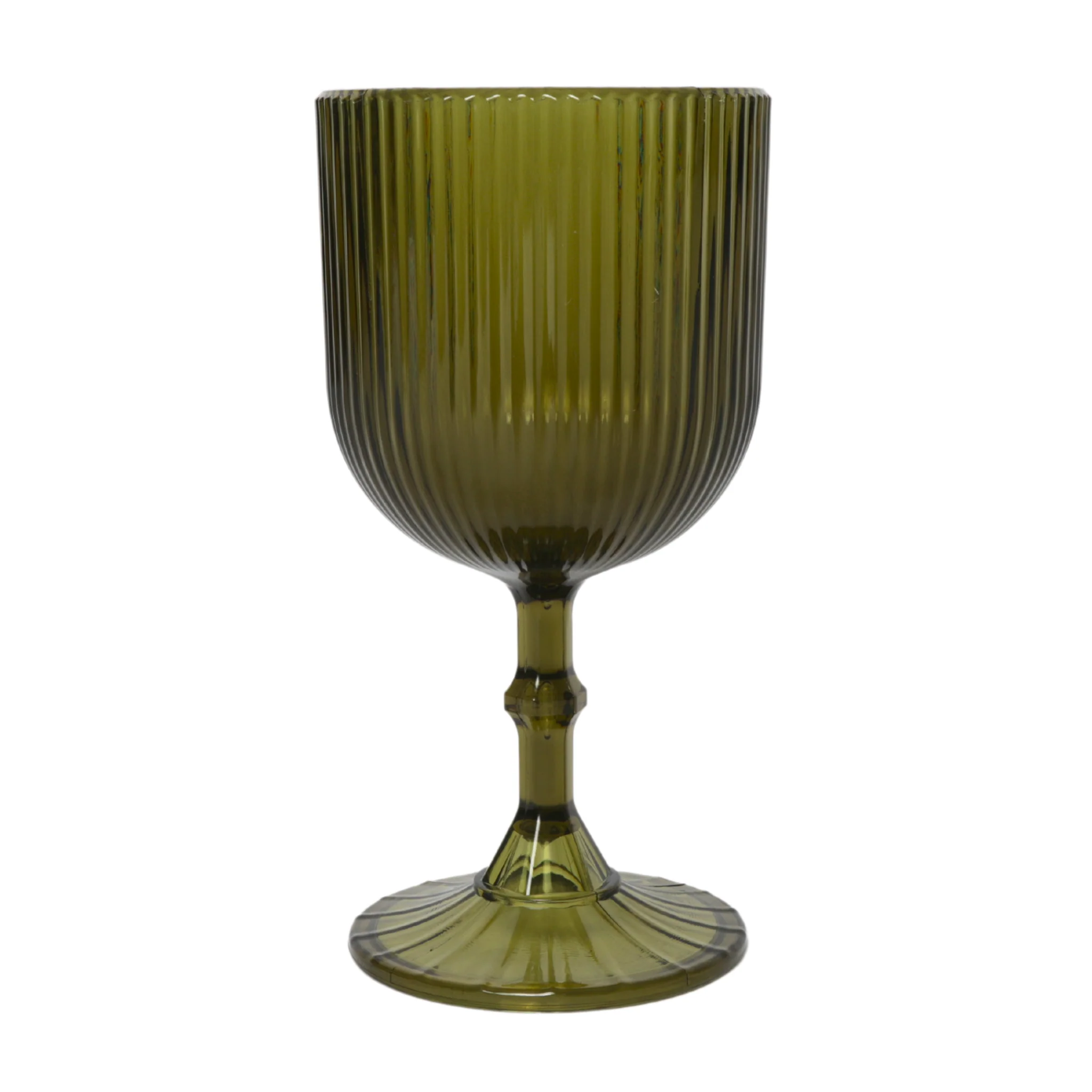 Olive Green Acrylic 11oz Wine Goblets Ripple Design (6 pcs/pk) - Image 10