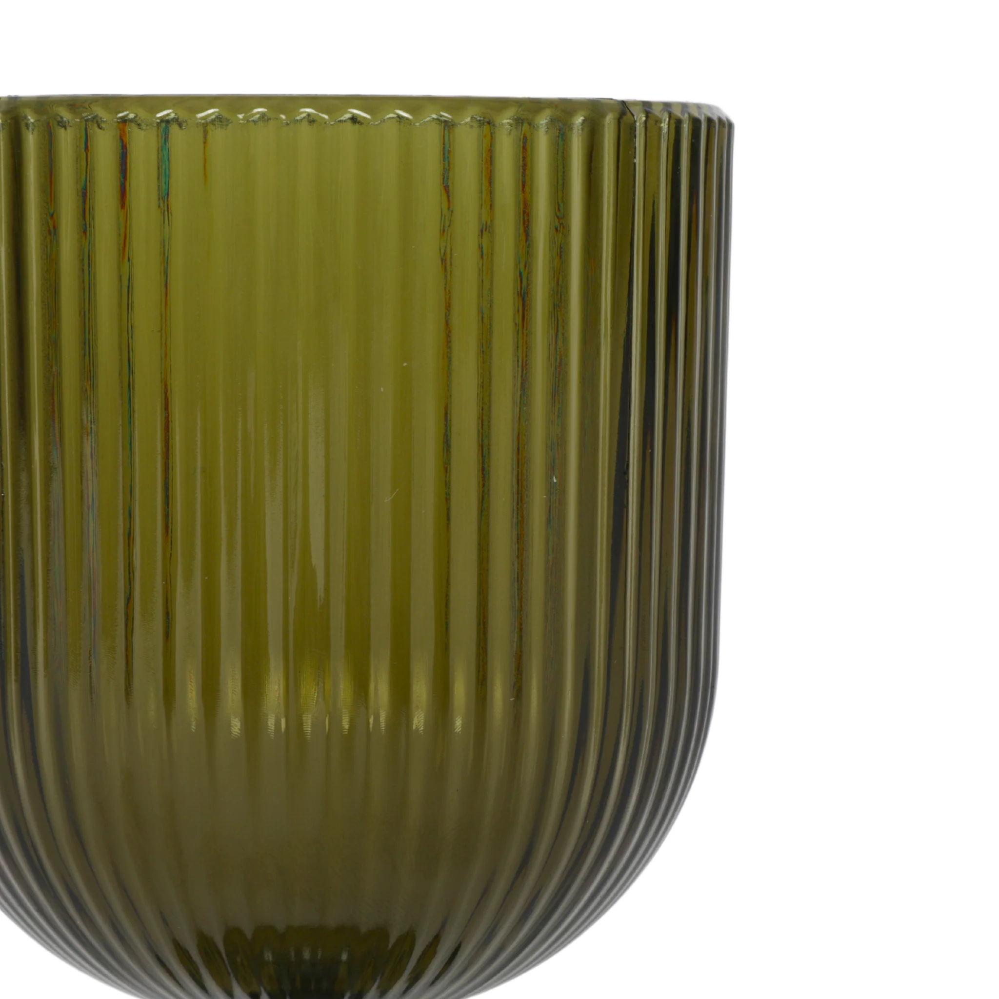Olive Green Acrylic 11oz Wine Goblets Ripple Design (6 pcs/pk) - Image 8