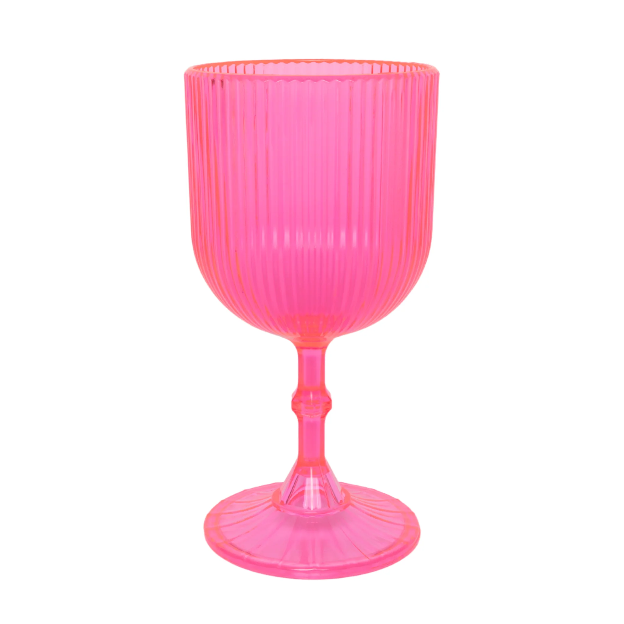 Pink Acrylic 11oz Wine Goblets Ripple Design (6 pcs/pk)