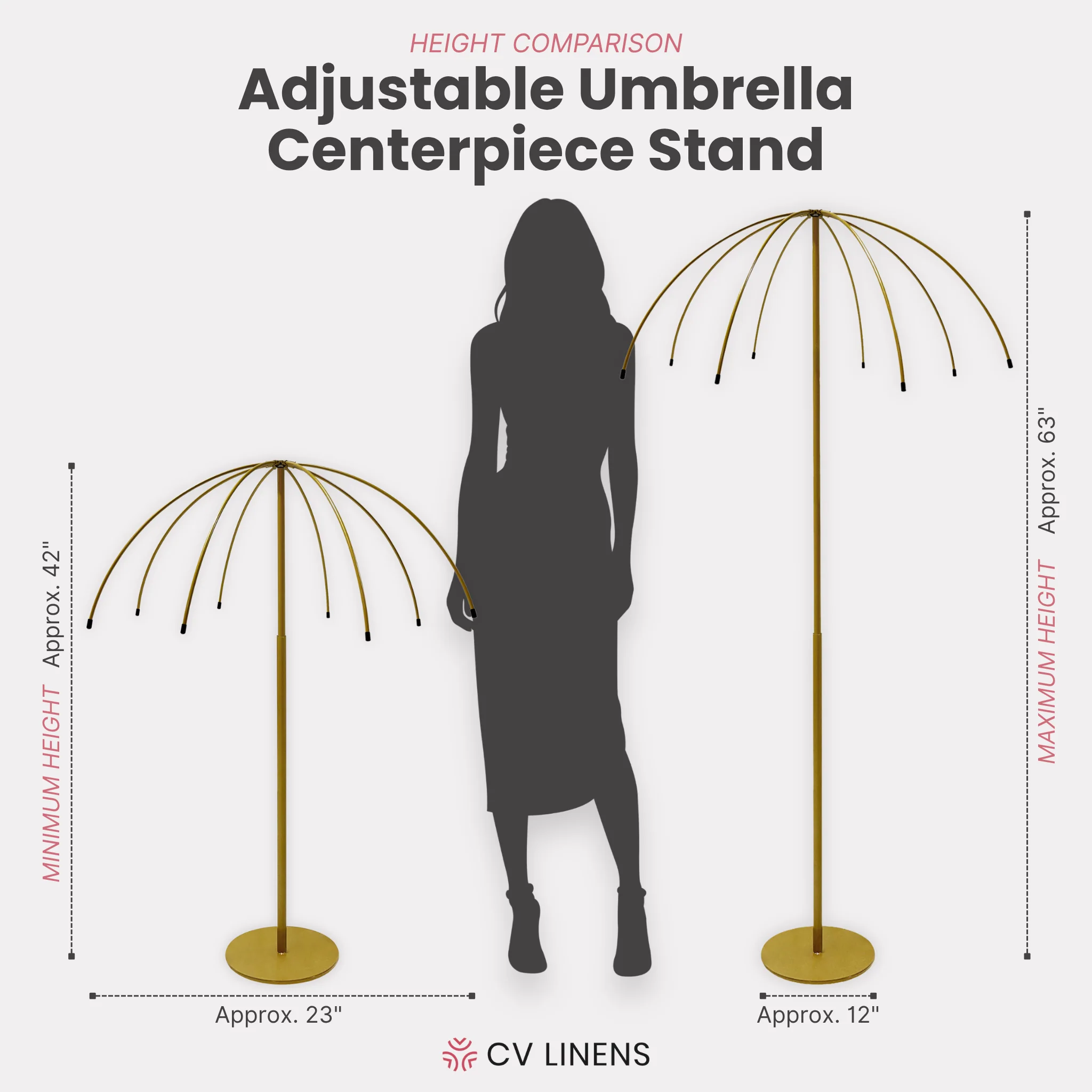 Adjustable Umbrella Centerpiece Stand with White Cover - Image 5