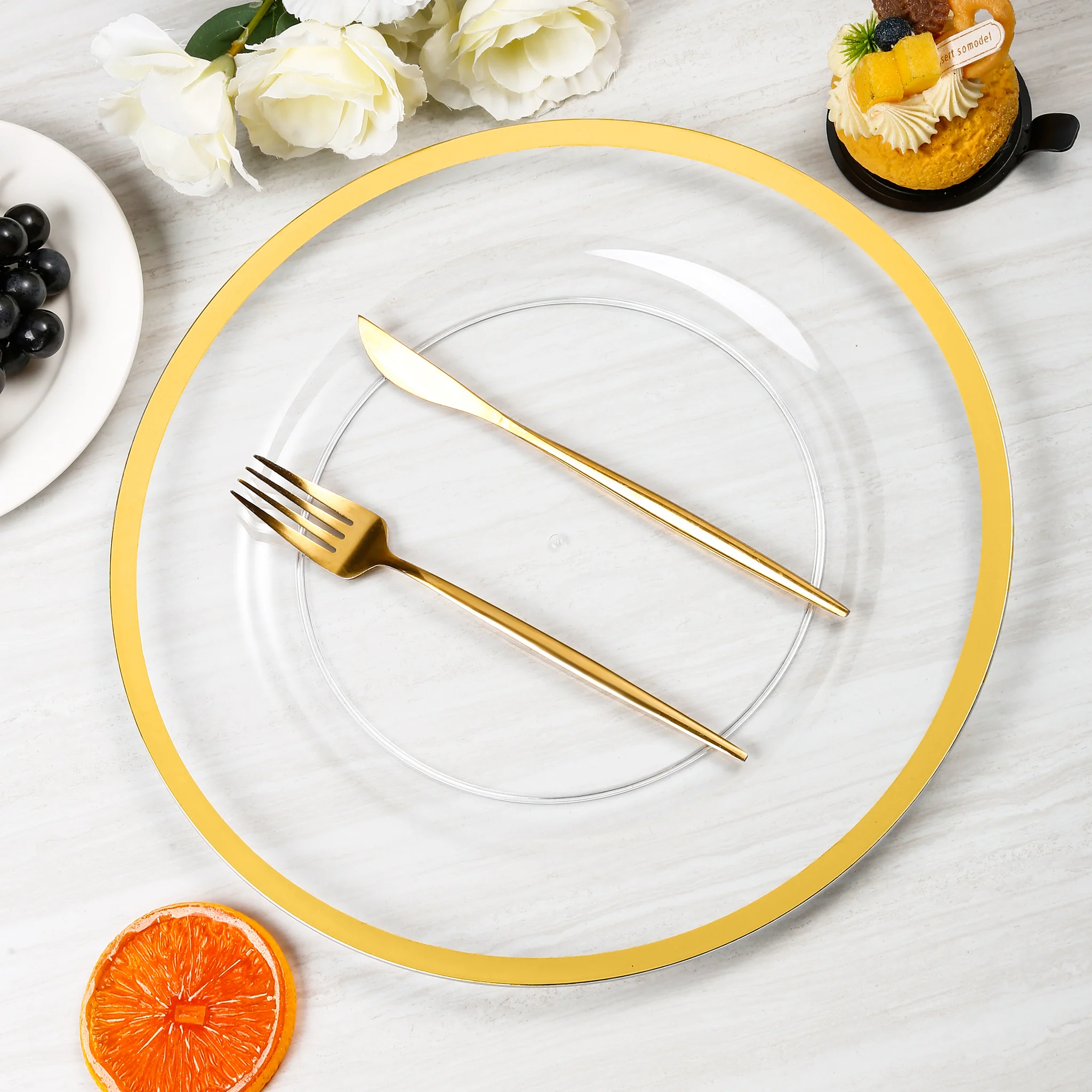 Alpine Acrylic Charger Plate - Gold trim - Image 2