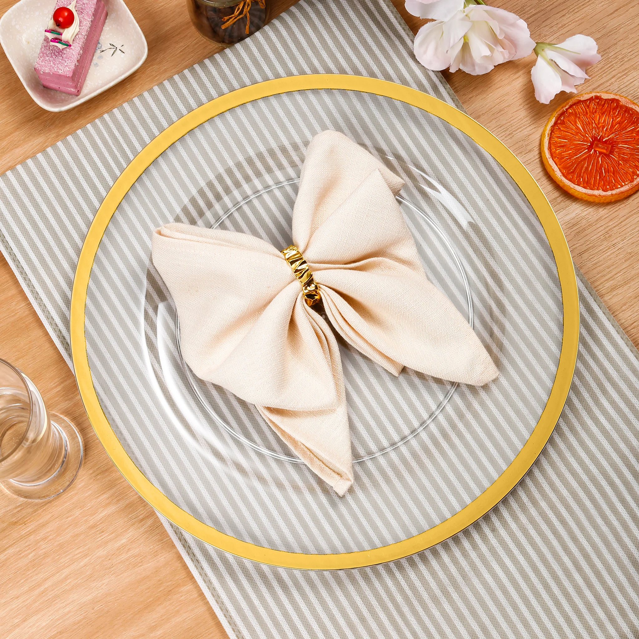 Alpine Acrylic Charger Plate - Gold trim - Image 7